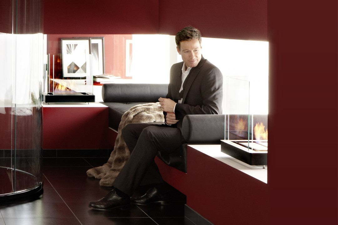 Top Flame 3 L schwarz gebürsteter Edelstahl Ethanolkamin - 551 k