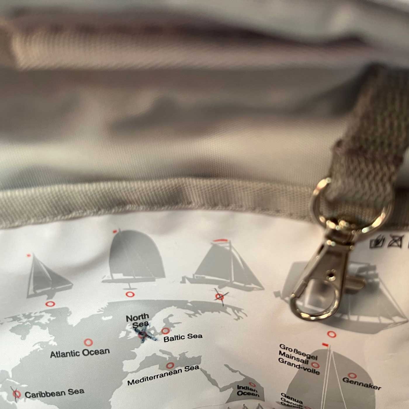 Handtasche Fender Segeltuch weiß-blau