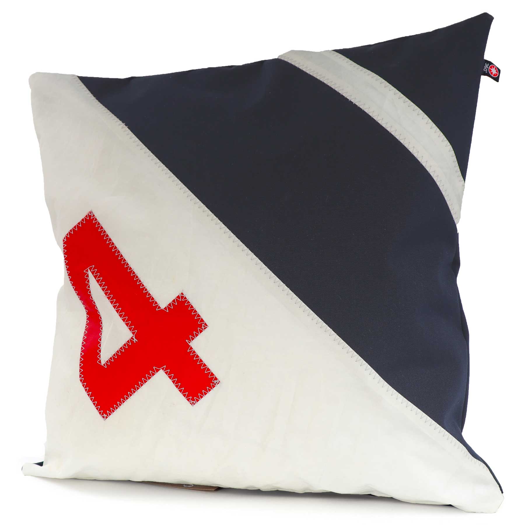 Outdoor Kissen Koje weiß blau Zahl rot