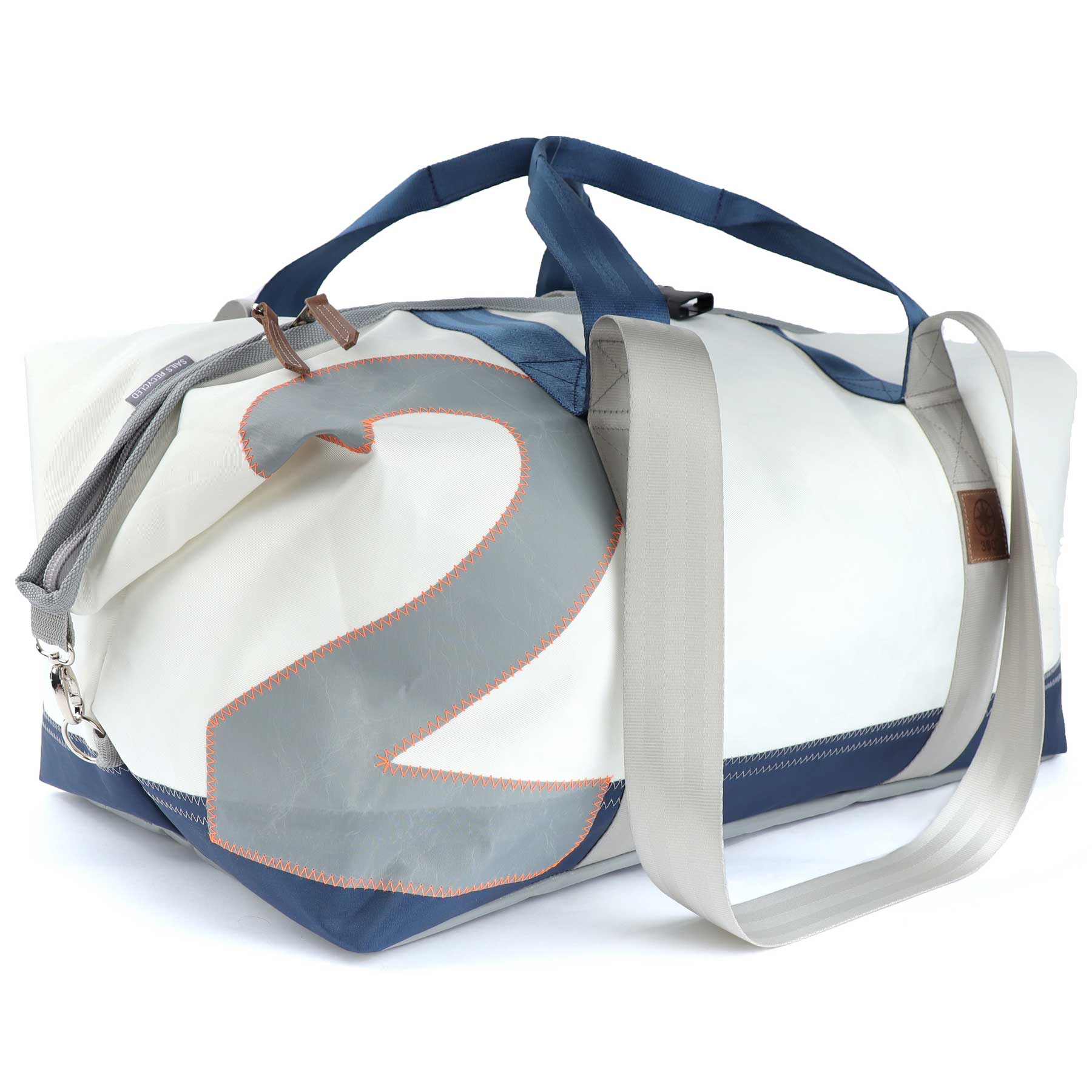 Reisetasche Kutter Segeltuch weiß-blau Zahl hellgrau