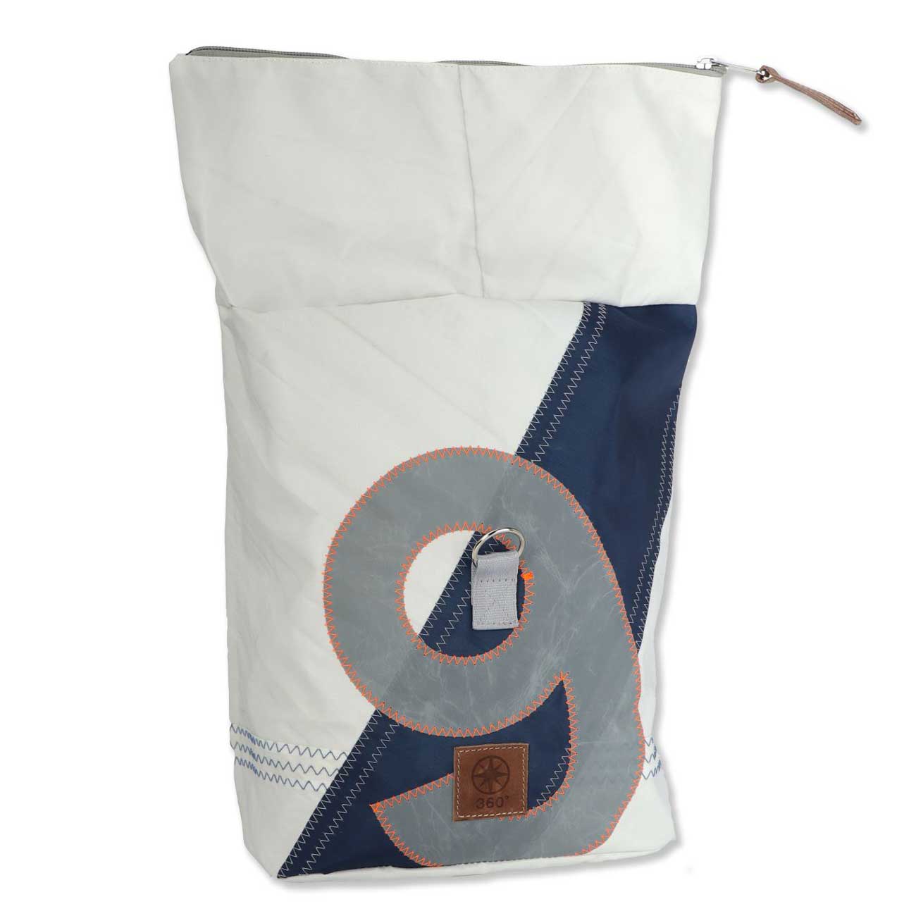 Rucksack Möwe Segeltuch weiß-grau Zahl blau