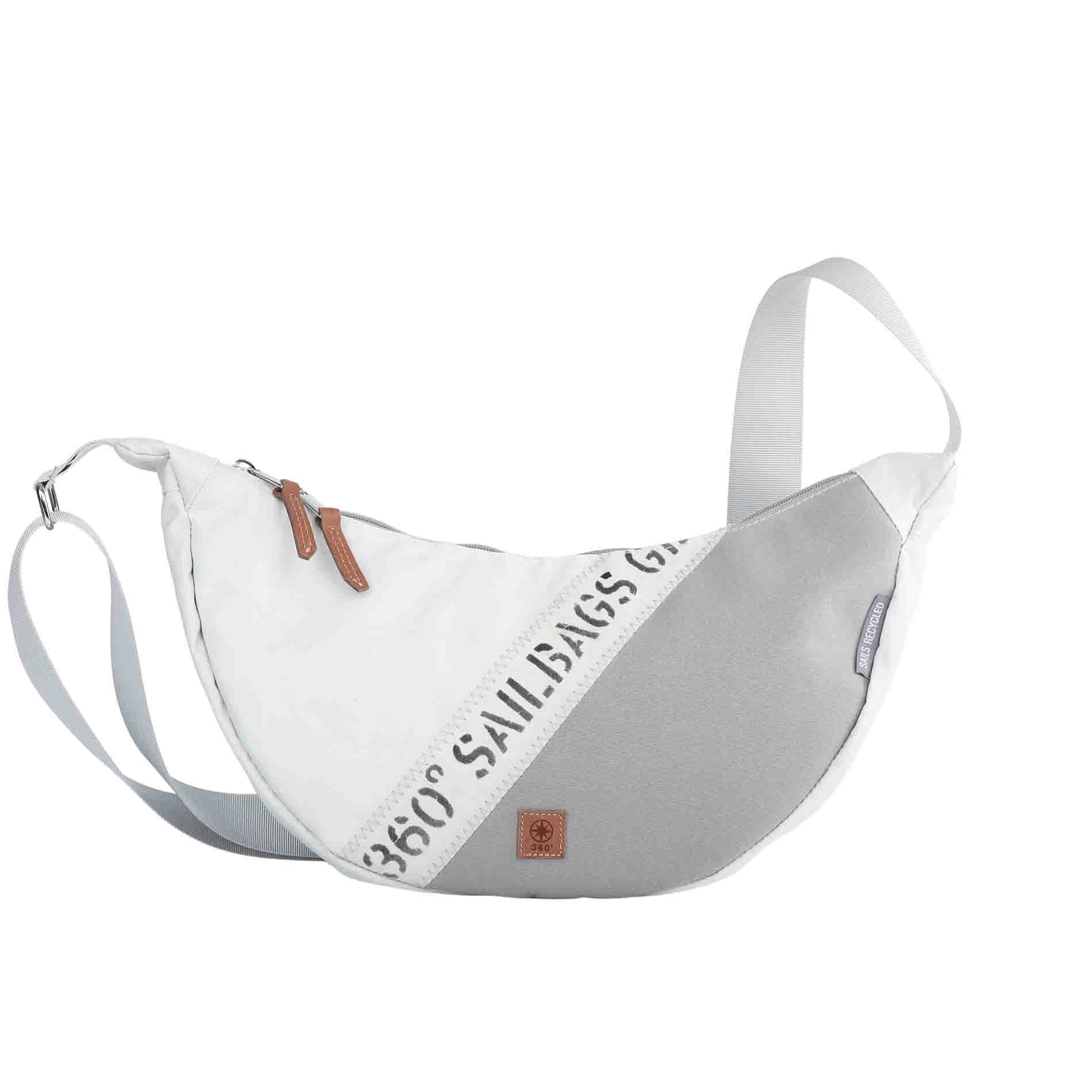 Roop L Moonbag Crossover Segeltuch Tasche Stencil weiss grau