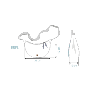 Roop L Moonbag Crossover Segeltuch Tasche Stencil weiss grau