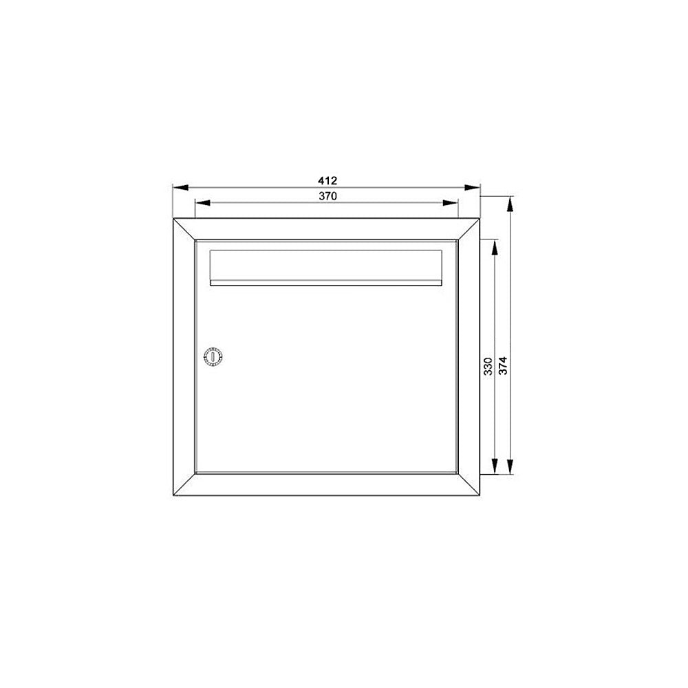 Maße MOCAVI UP1 Briefkasten für Unterputzmontage