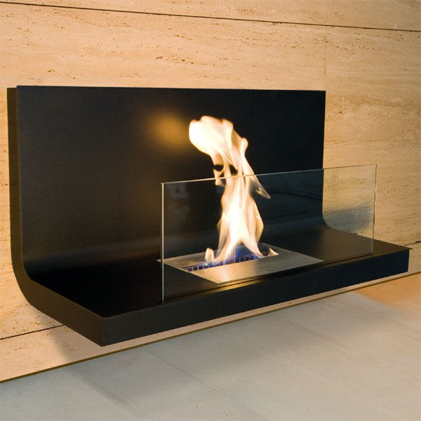 Wall Flame I schwarz Ethanolkamin mit Sicherheitsglas - 536 c