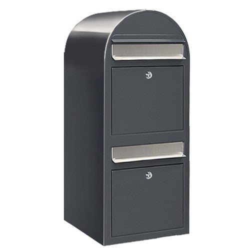 Briefkasten Duo RAL 7016 grau, Briefeinwurf Edelstahl
