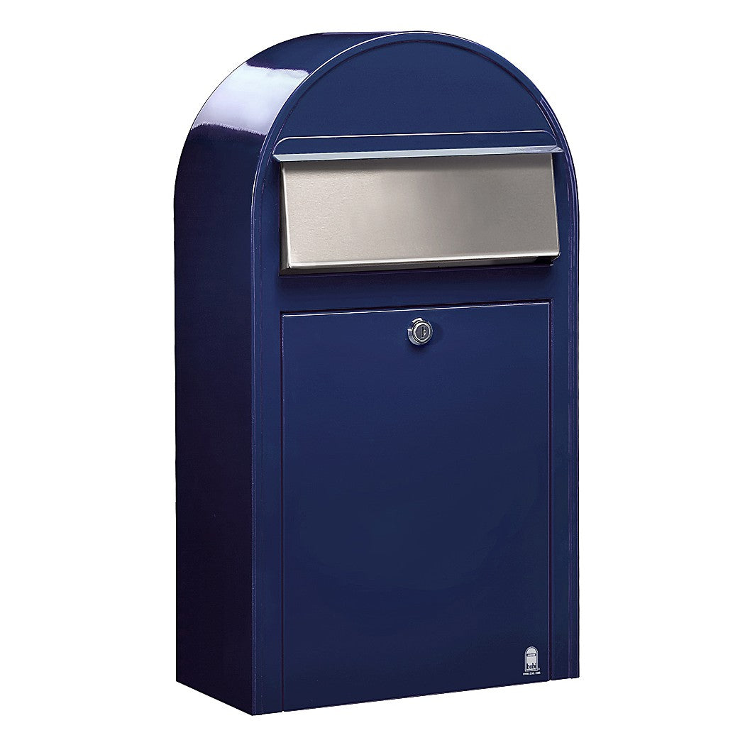 Briefkasten Grande S RAL 5003 blau, Briefeinwurf Edelstahl