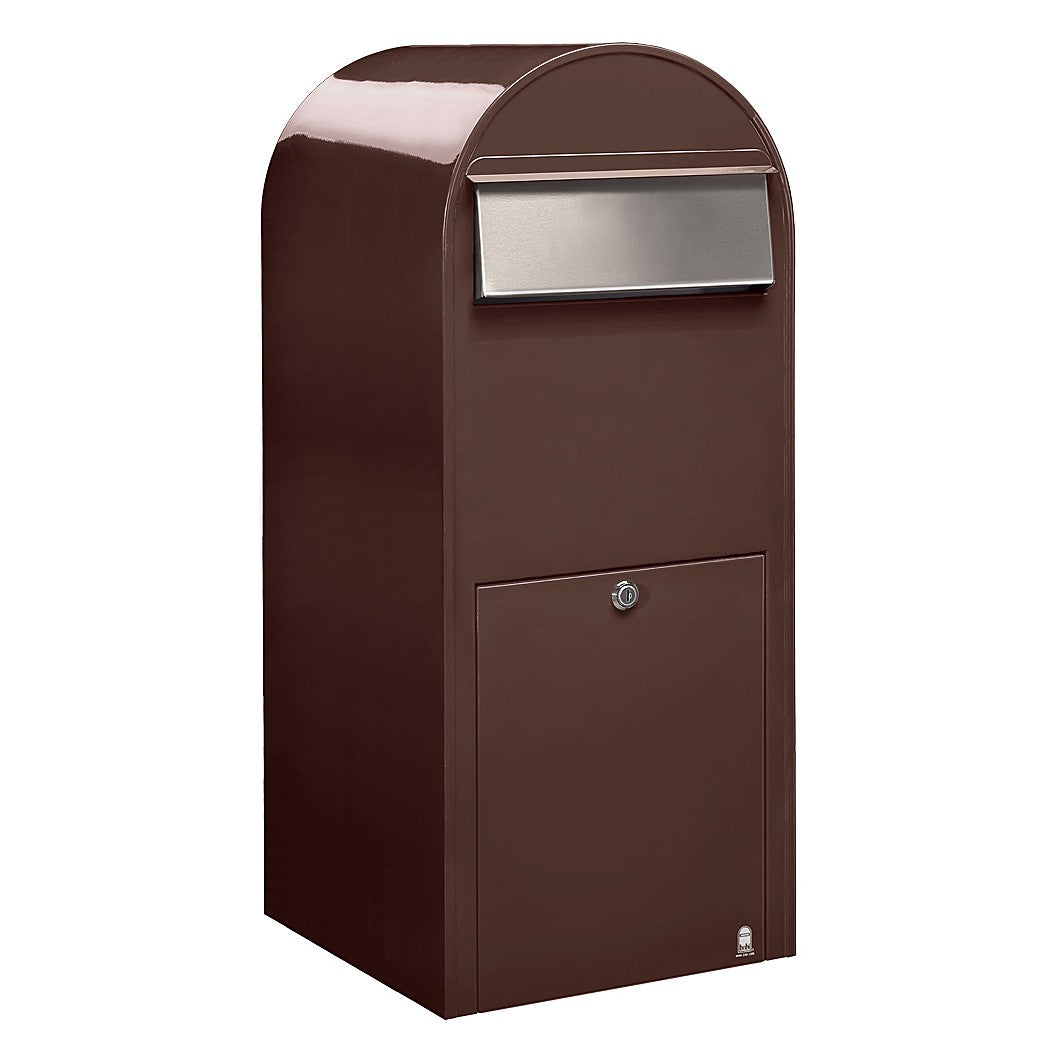 Briefkasten Jumbo RAL 8017 braun, Briefeinwurf Edelstahl