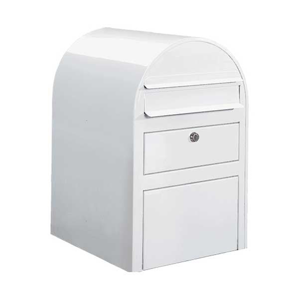 Briefkasten Swiss mit Paketfach RAL 9016 weiß