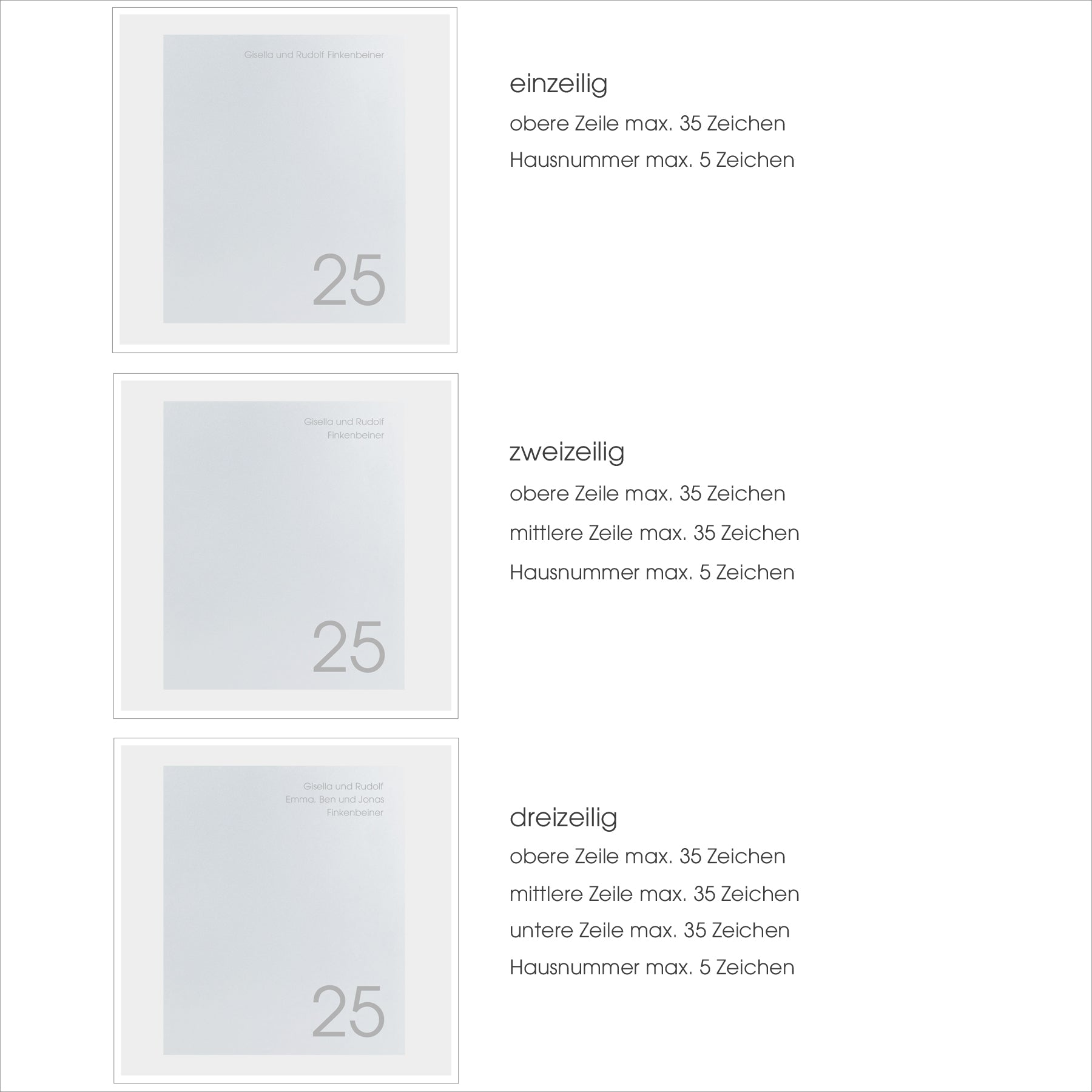 Briefkasten Box 111 Nb weiß personalisiert