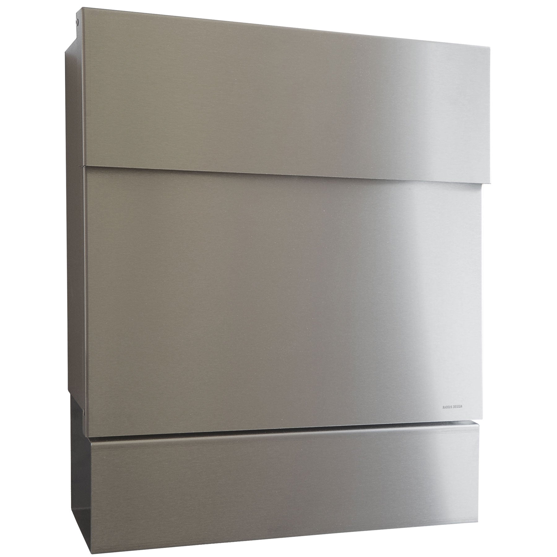 Letterman 5 Design Briefkasten Edelstahl mit Zeitungsfach, verdecktes Schloss, Edelstahl-Postkasten mit Zeitungsrolle