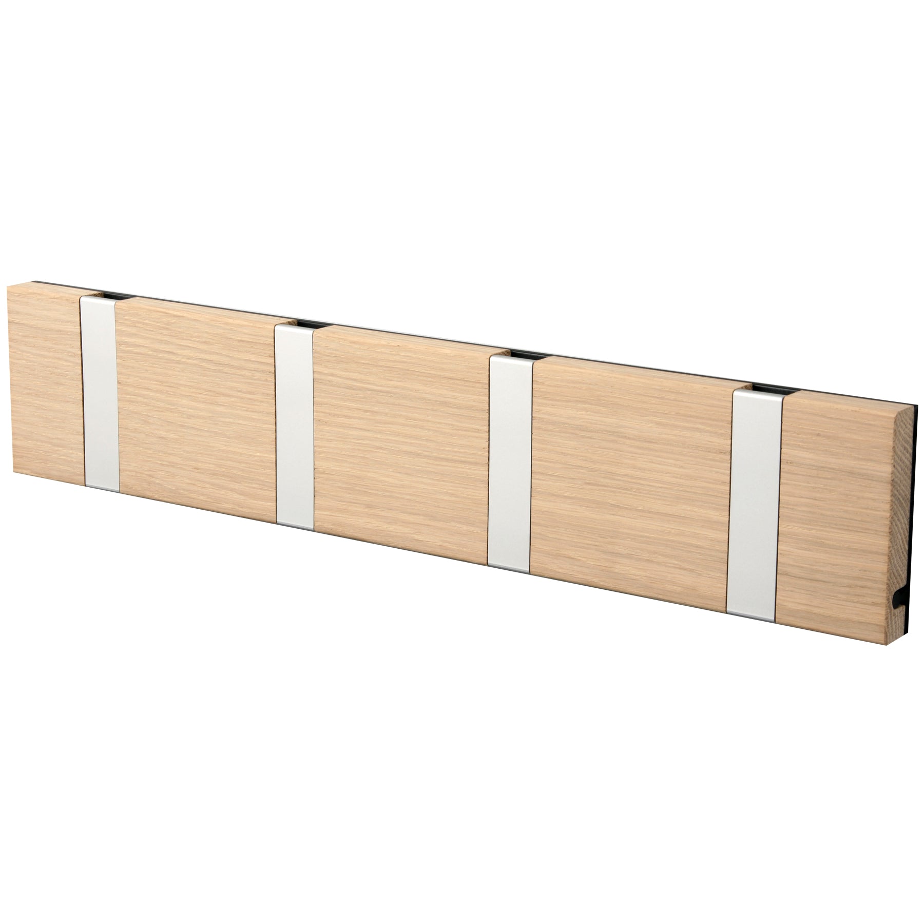 Garderobe Knax 4 Eiche (gekalkt) mit Alu Haken klappbar Länge 39,6 cm