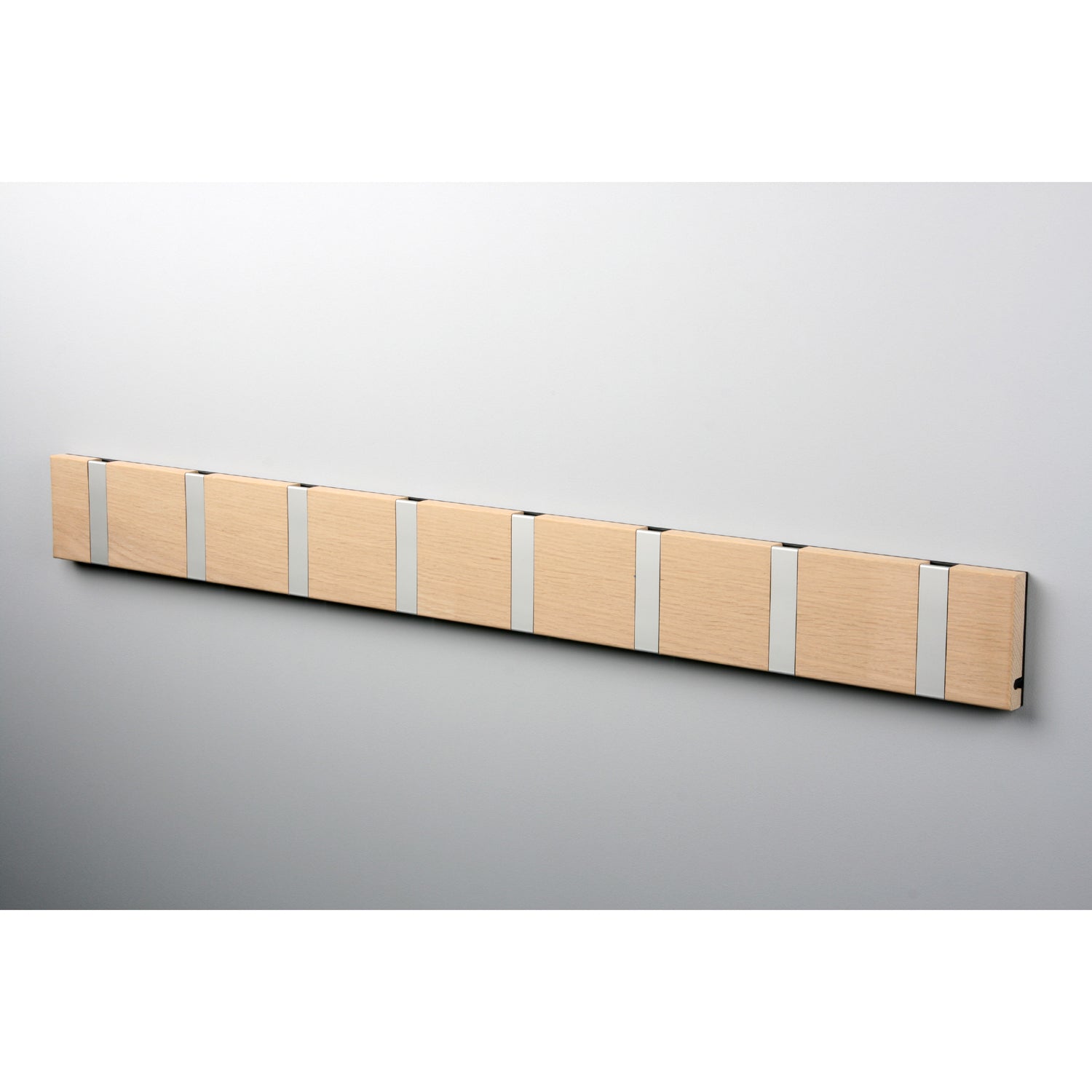 Garderobe Knax 8 Eiche (gekalkt) (Haken klappbar Alu)