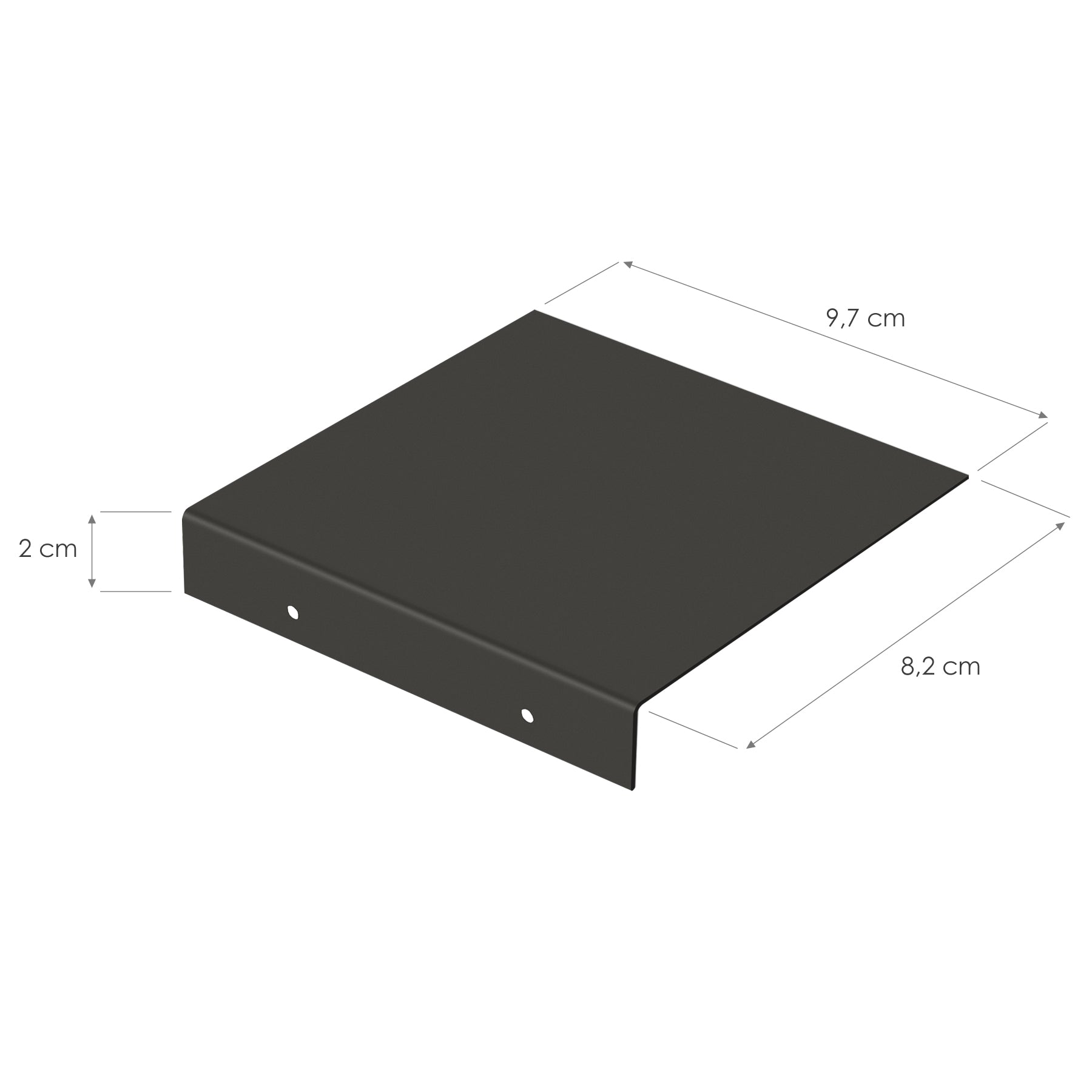 Verschlussplatte mit gekennzeichneten Maßen