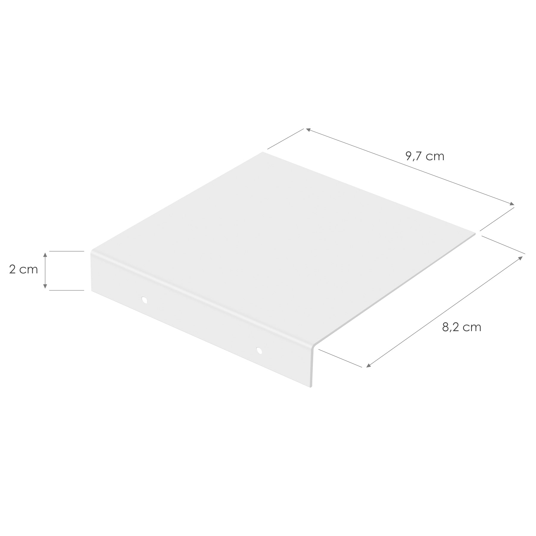 Verschlussplatte mit gekennzeichneten Maßen