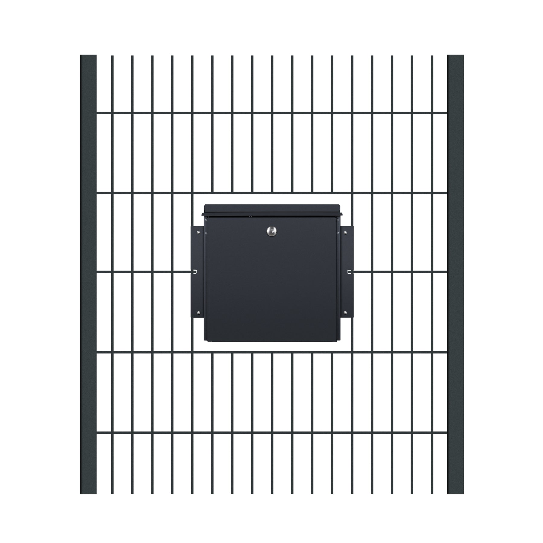 Befestigungsset an Stabmattenzaun für ZBox 111 anthrazit (RAL 7016) Stabmattenwinkelset