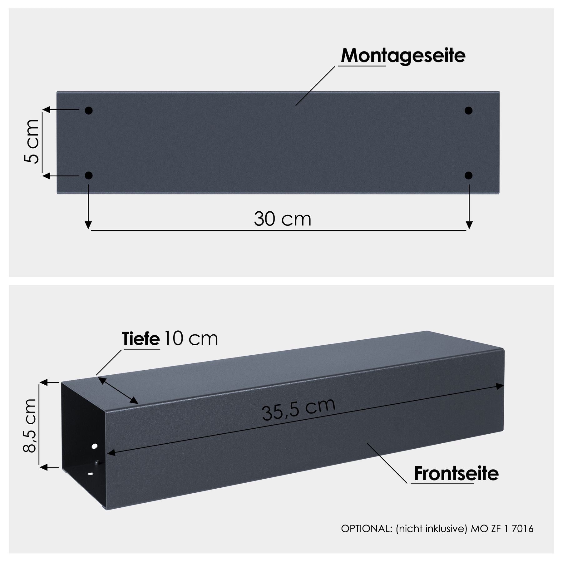 B-Ware Box 101 Design-Briefkasten anthrazit-grau (RAL 7016)