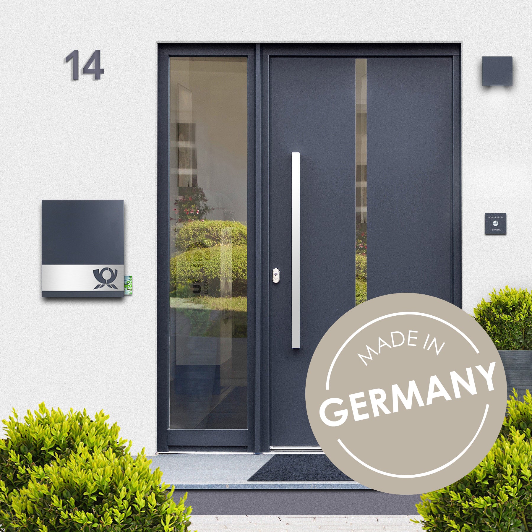 Briefkasten Box 111 Stick360 anthrazit Posthorn