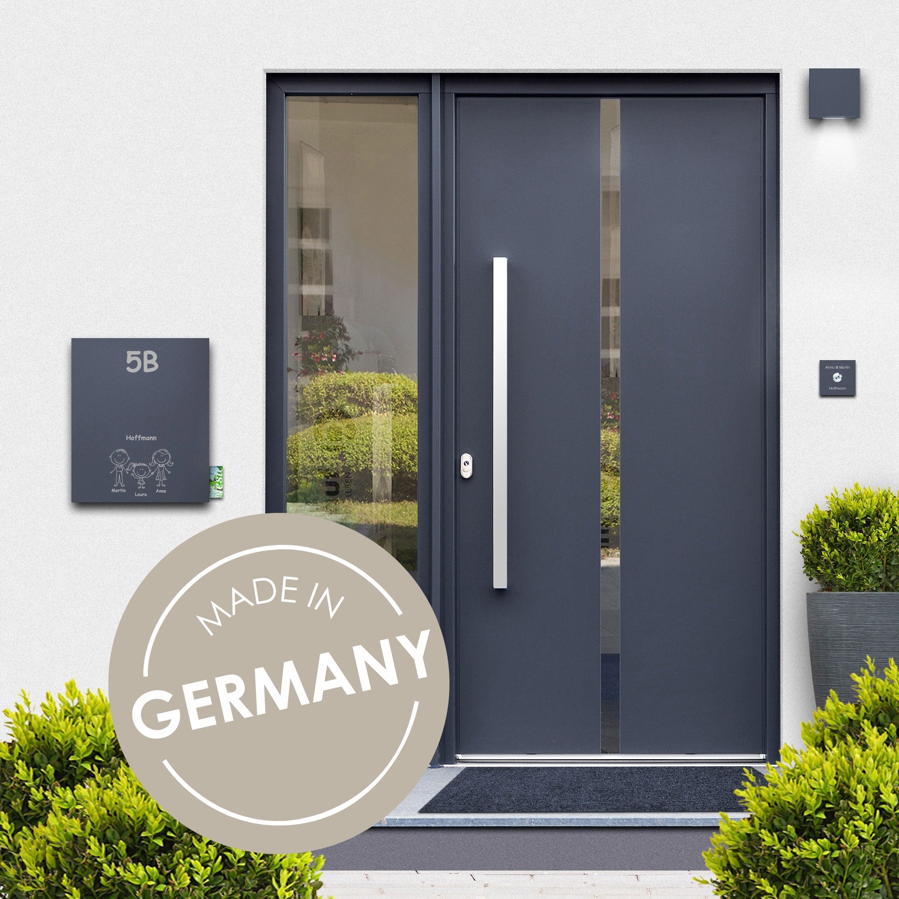 Briefkasten Box 111 Nf14b anthrazit personalisiert