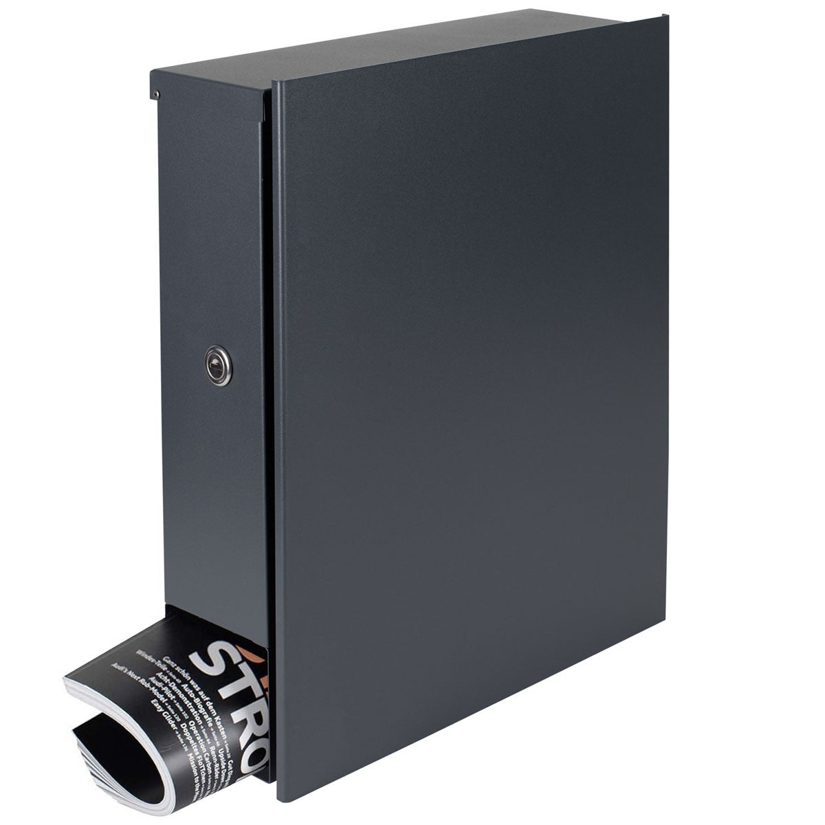 B-Ware Box 111R Design-Briefkasten mit Zeitungsfach anthrazit-grau (RAL 7016)