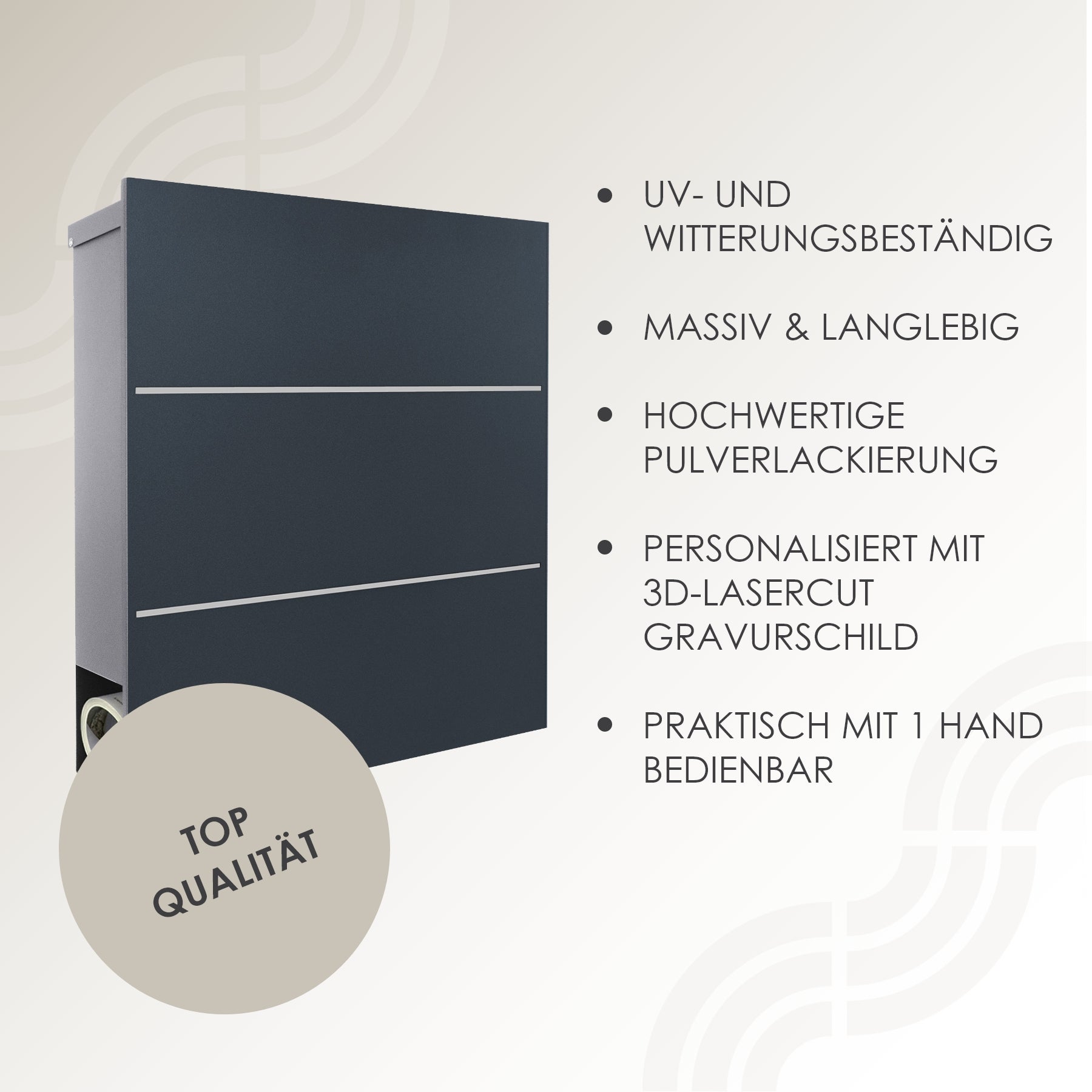 Briefkasten Box 141 Stick335 anthrazit personalisiert