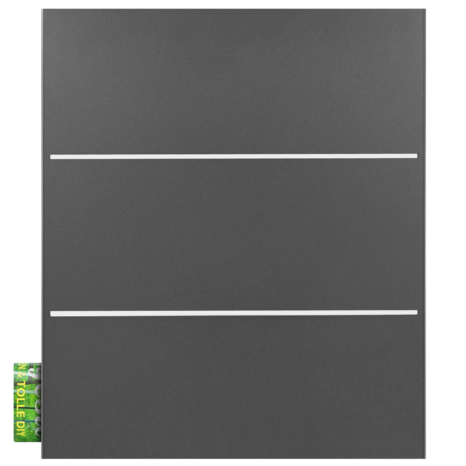 B-Ware Box 141 Design-Briefkasten mit Zeitungsfach grau-eisenglimmer (DB 703) mit Edelstahl-Detail