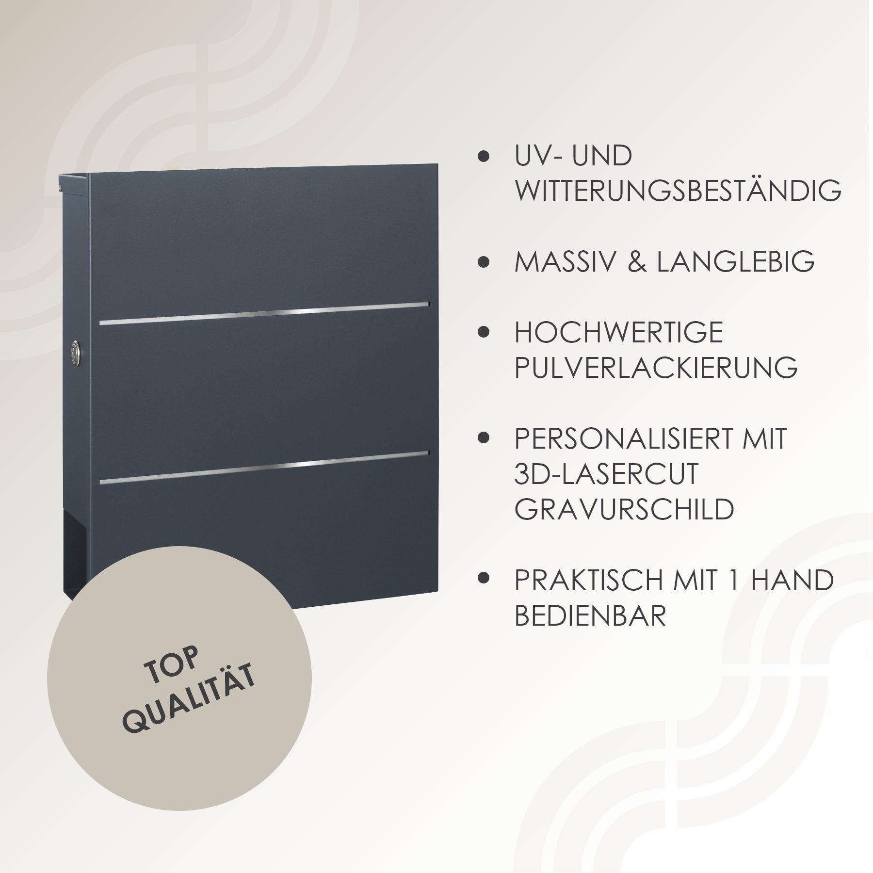 Briefkasten Box 141r Stick335 anthrazit personalisiert