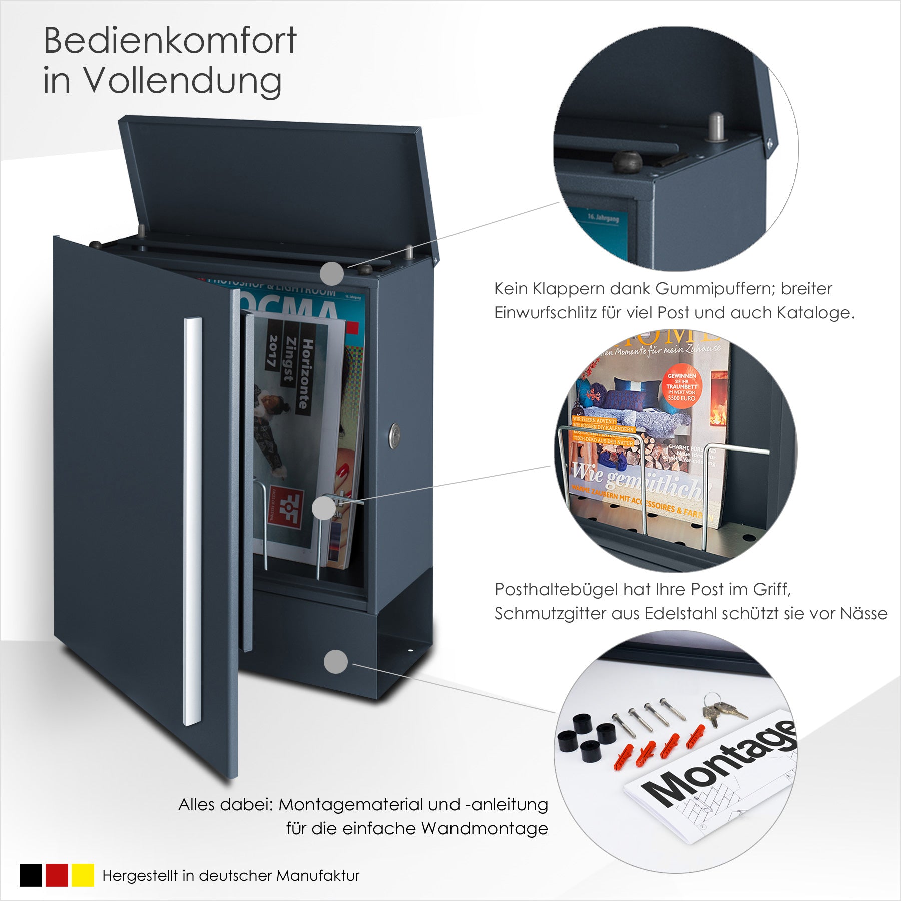 Box 210 Design-Briefkasten XXL anthrazit