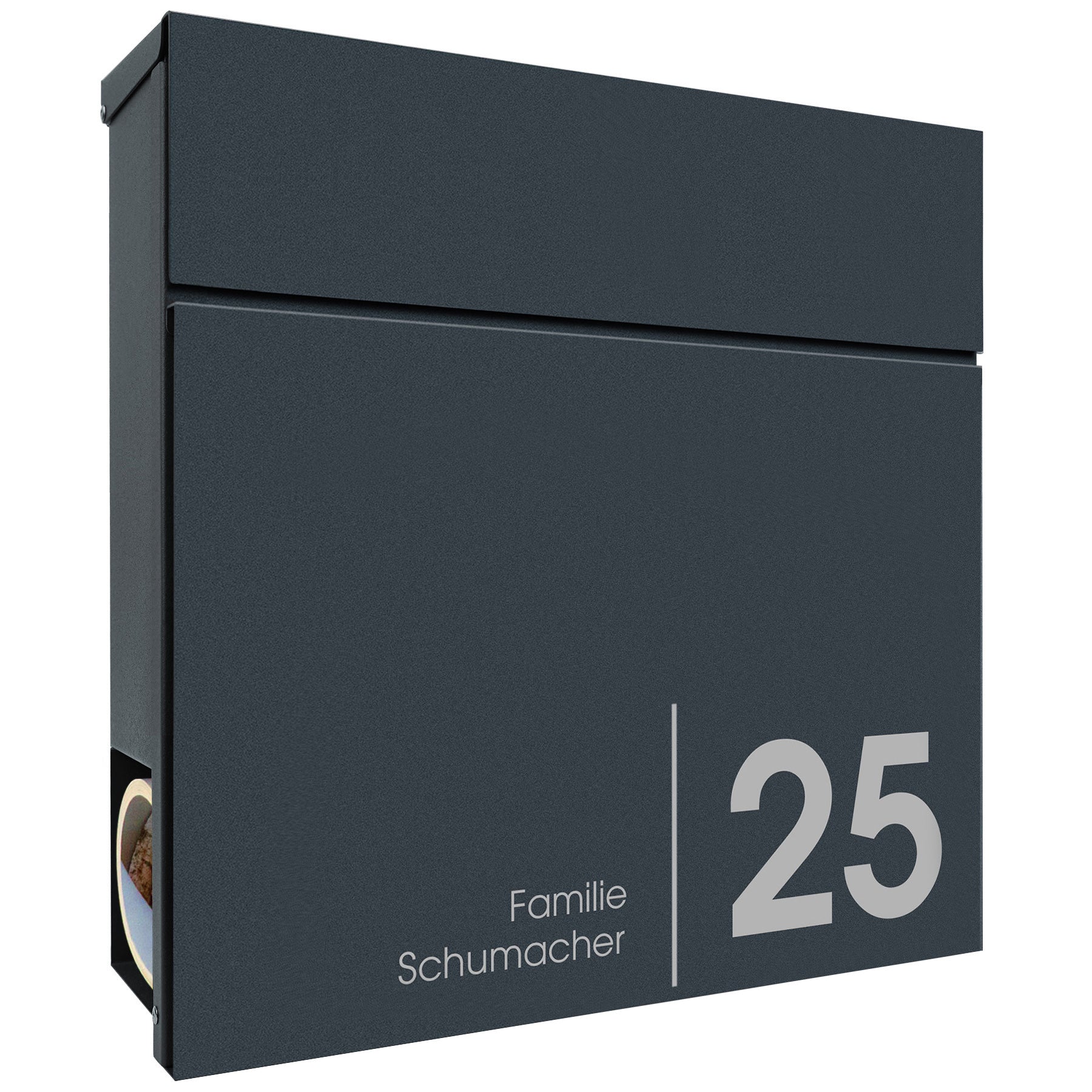 Box 715 Postkasten mit Name und Hausnummer