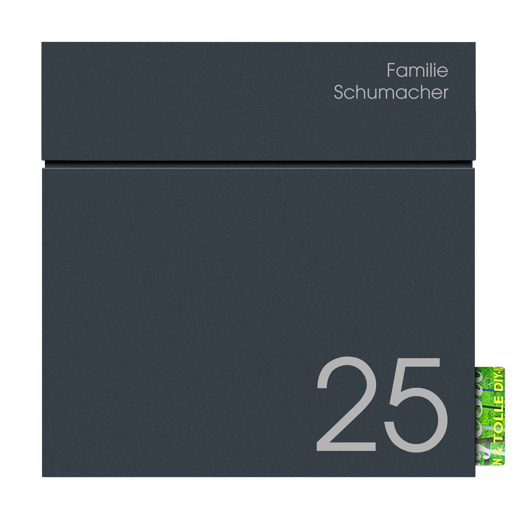 Robuster Briefkasten Box 715 anthrazit personalisiert