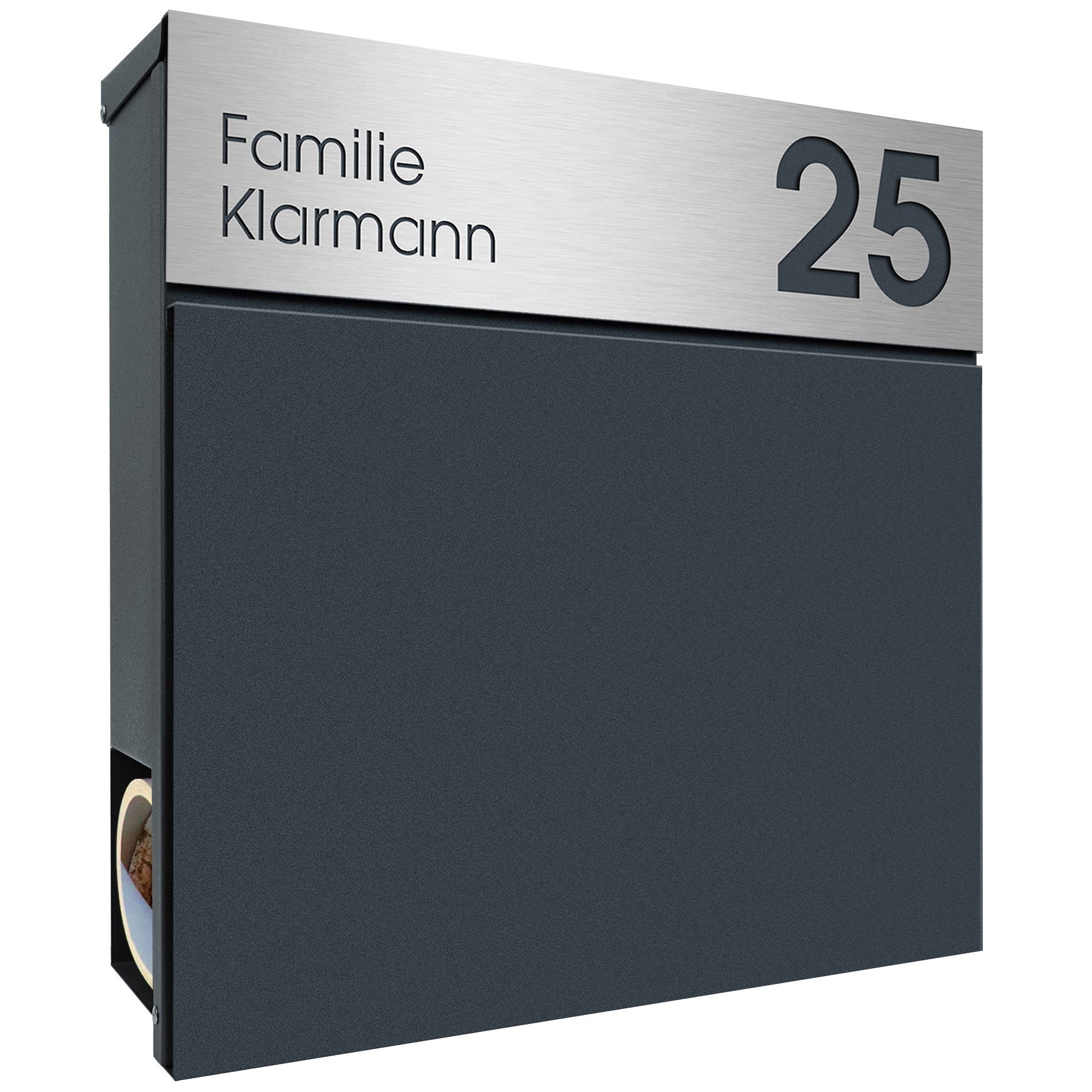 Postbox anthrazit mit Zeitungsfach groß, robust, rostfrei und modern