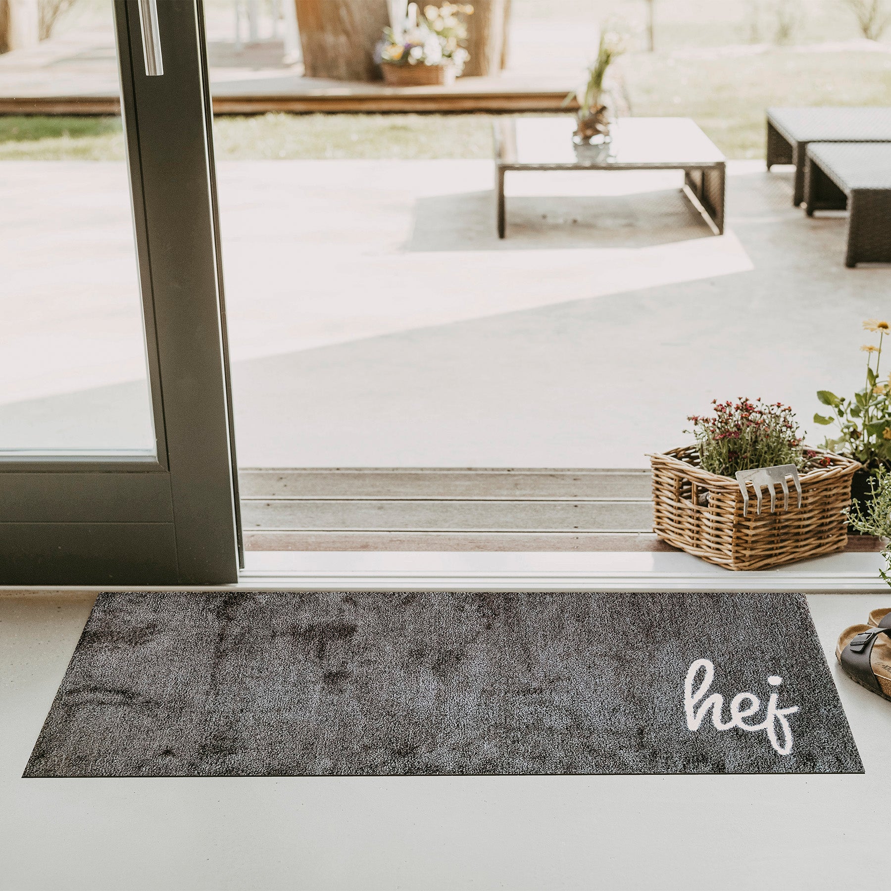 Fußmatte Cushel Hej anthrazit 35x100