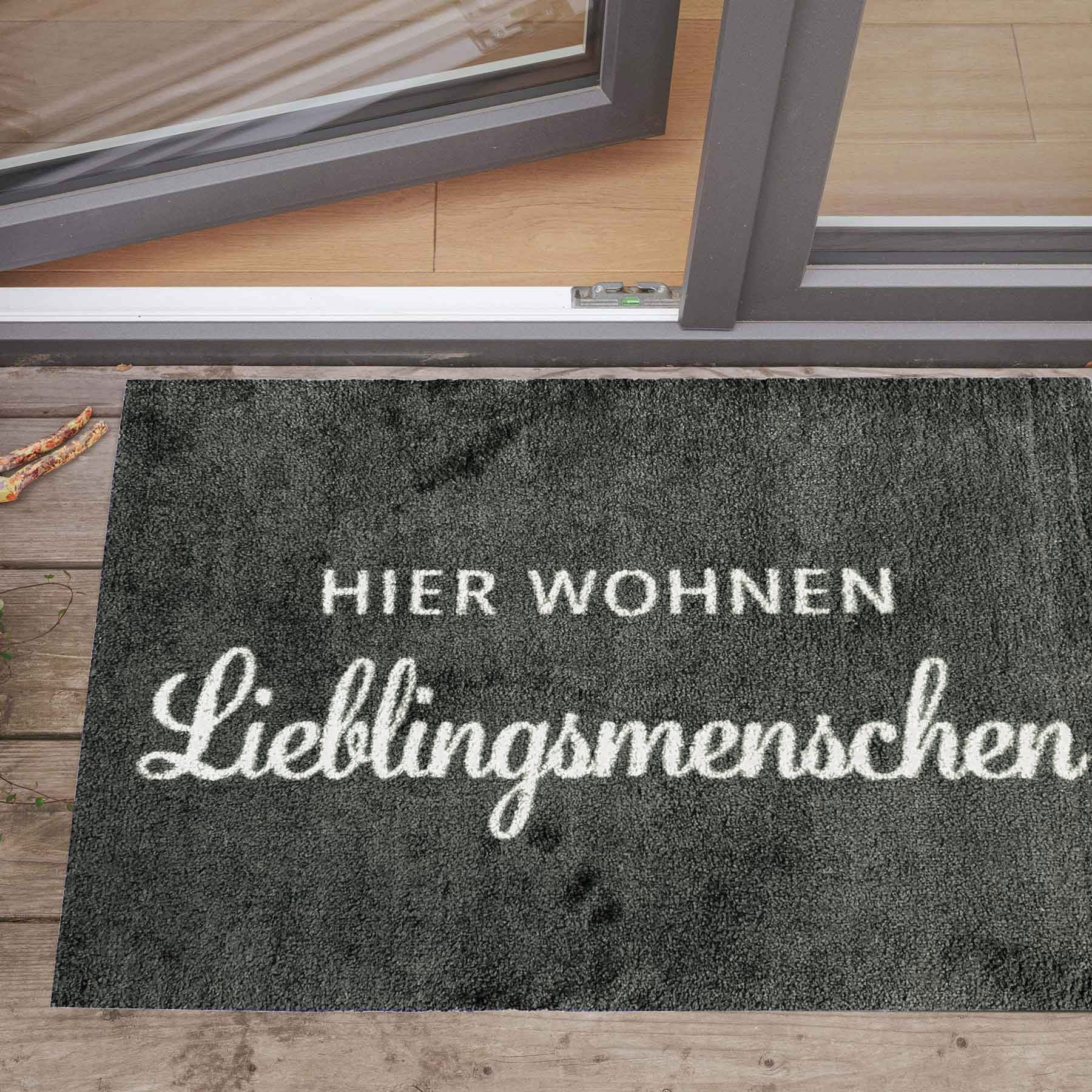 Fußmatte 50x70 Cushel- hier wohnen anthrazit