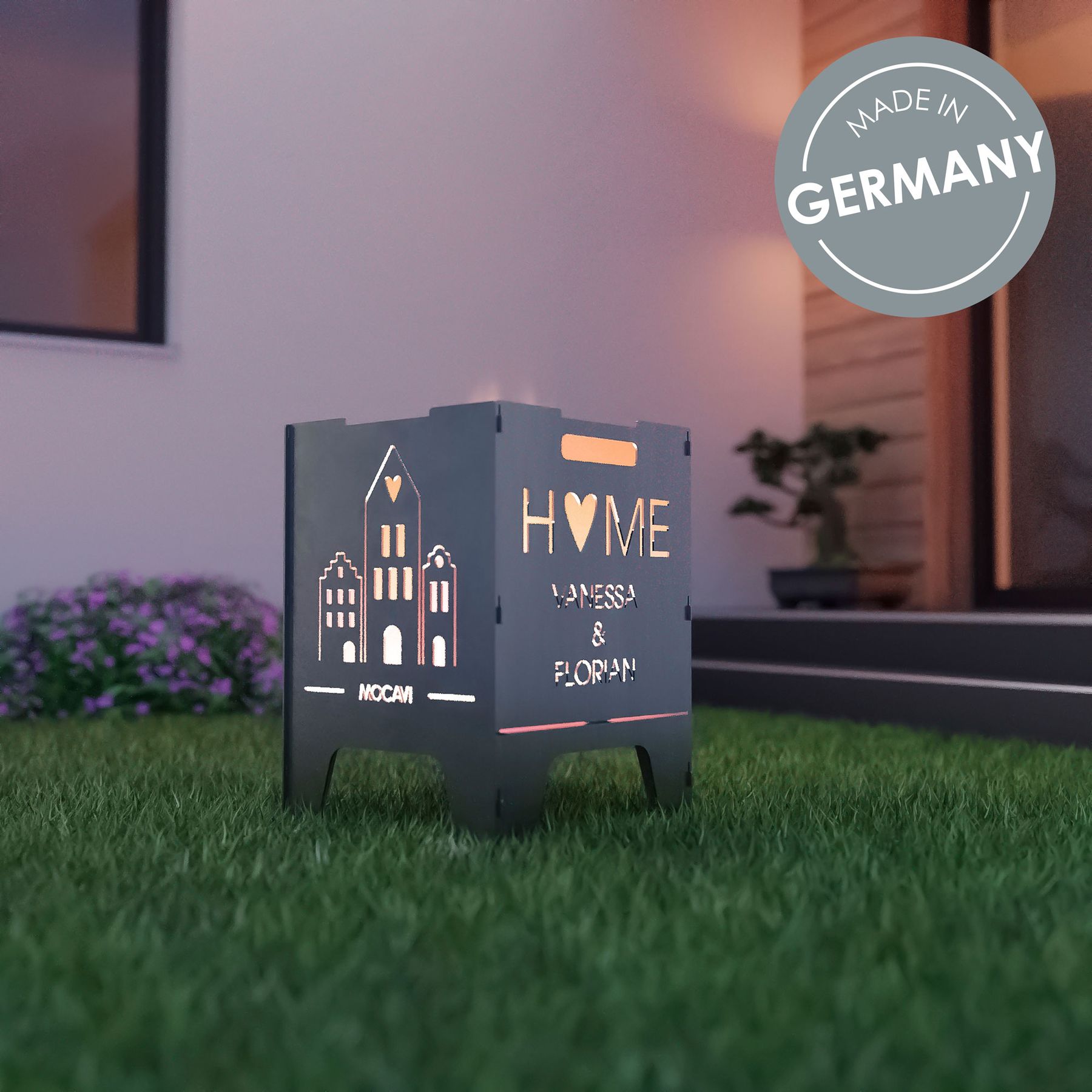 Edelstahl Feuerkorb Home 52 cm | 3 mm V2A personalisiert