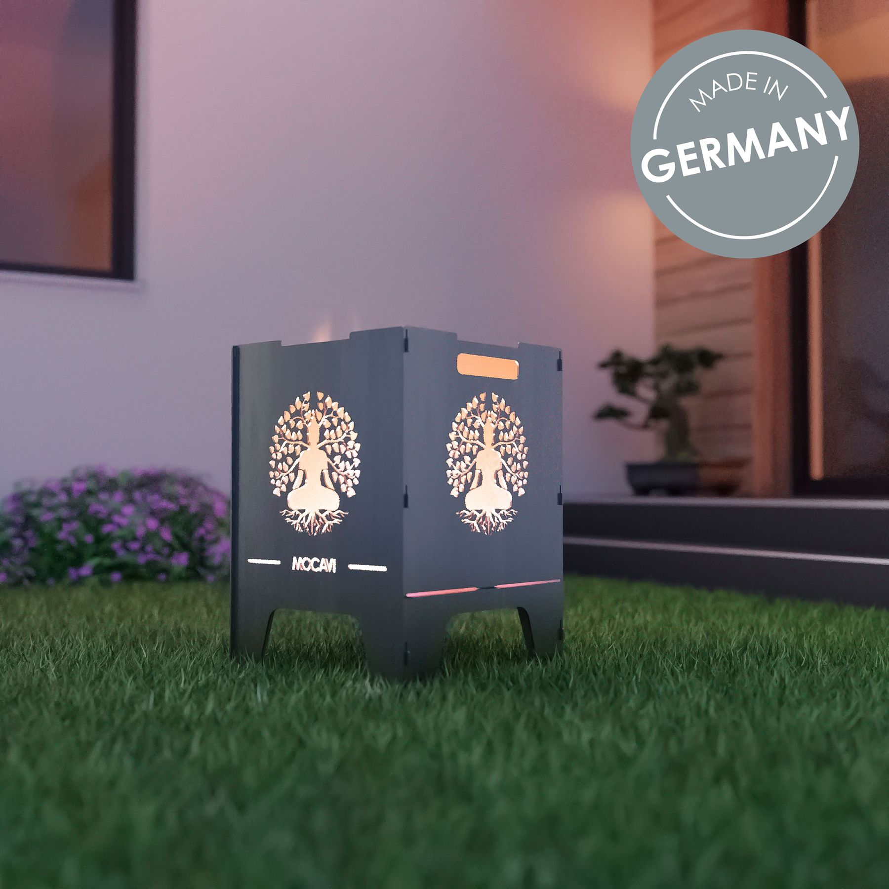 Edelstahl Feuerkorb Lebensbaum 52 cm | 3 mm V2A