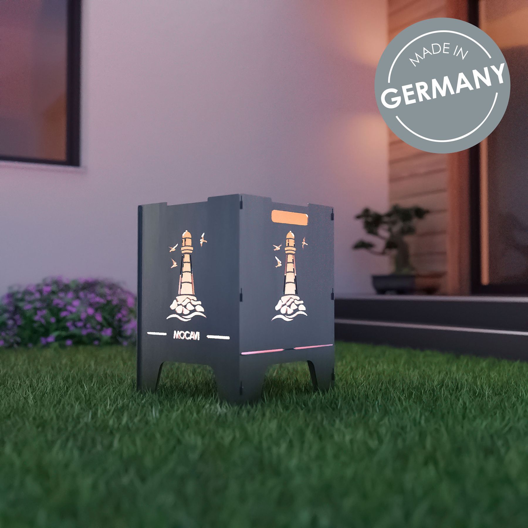 Edelstahl Feuerkorb Leuchtturm 52 cm | 3 mm V2A