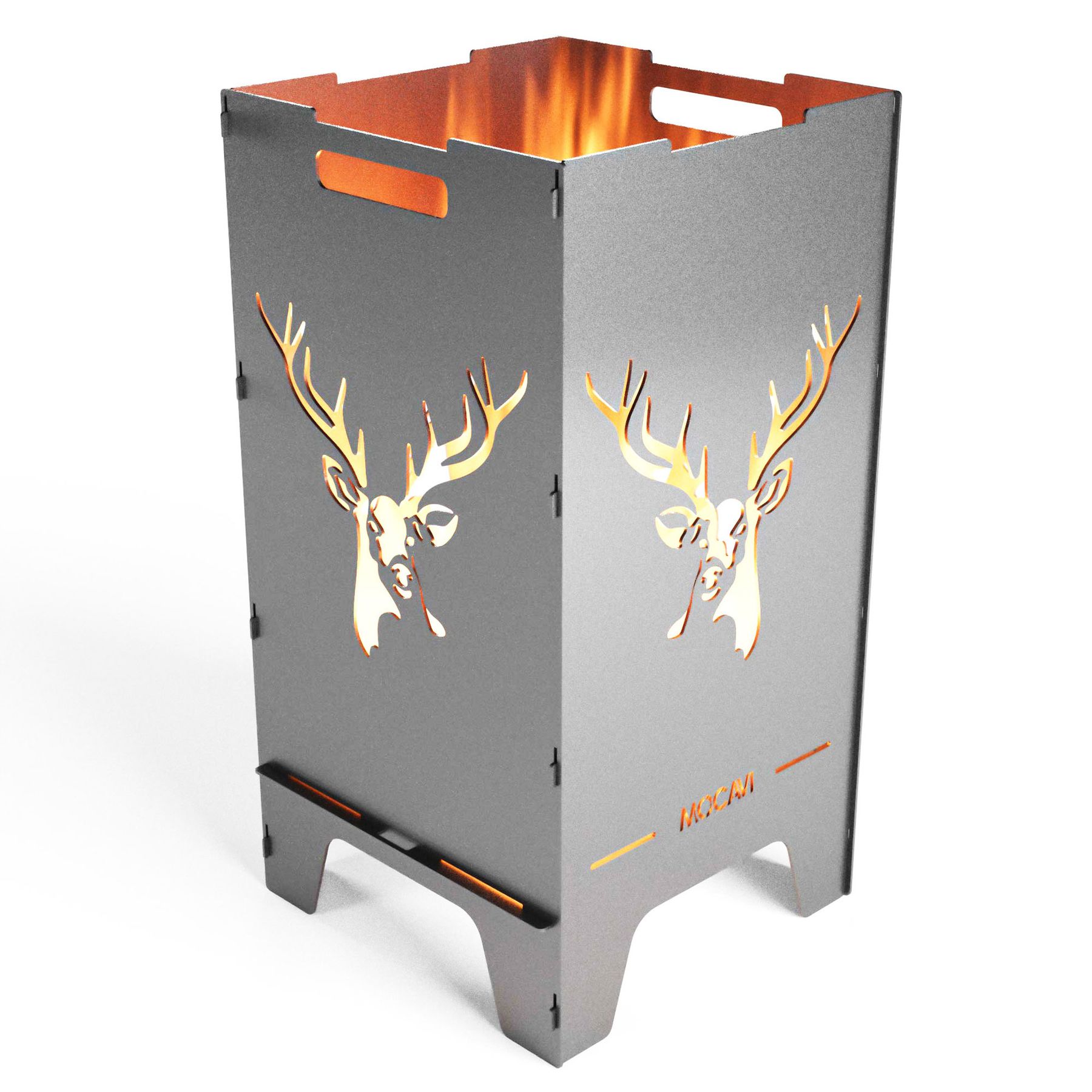 Edelstahl Feuertonne Hirsch 73 cm | 3 mm V2A