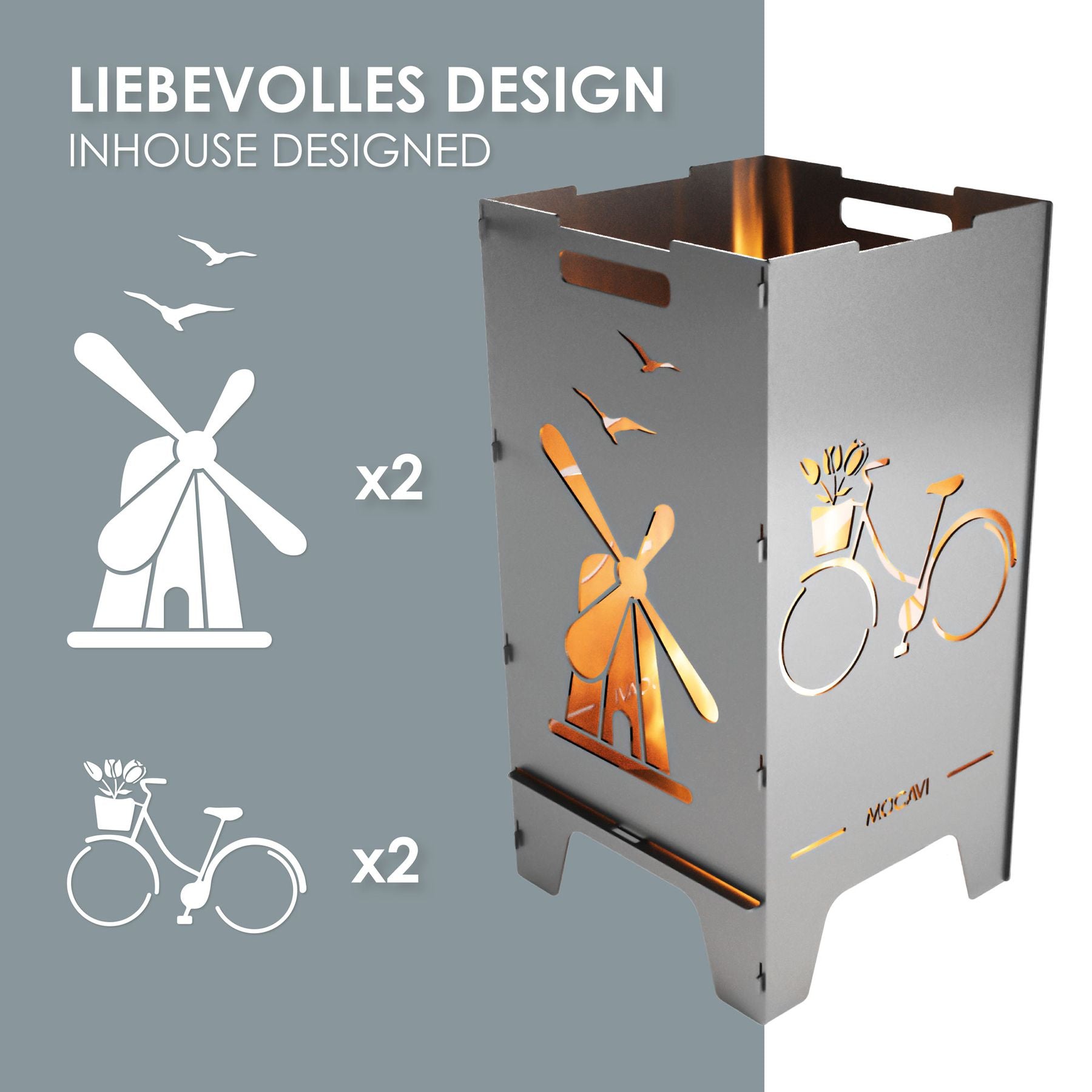 Edelstahl Feuertonne Vakantie 73 cm | 3 mm V2A