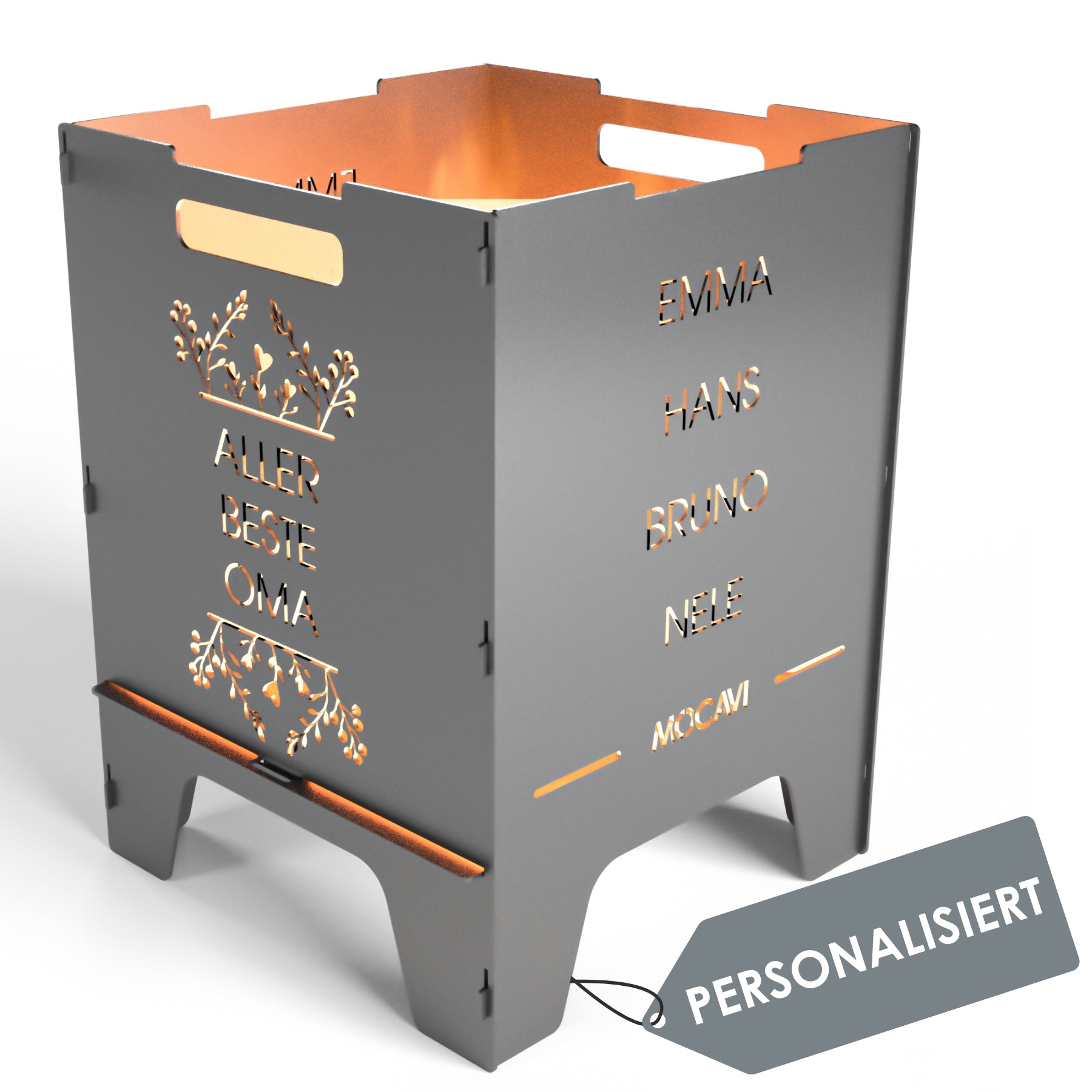 Feuerkorb Beste 52 cm | 3 mm Stahl personalisiert