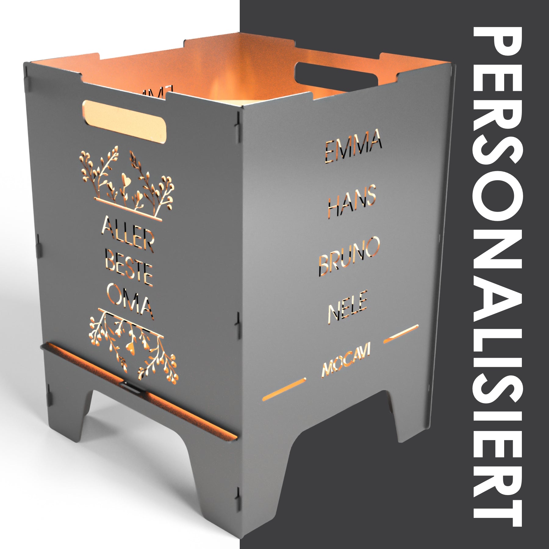 Feuerkorb Beste 52 cm | 3 mm Stahl personalisiert