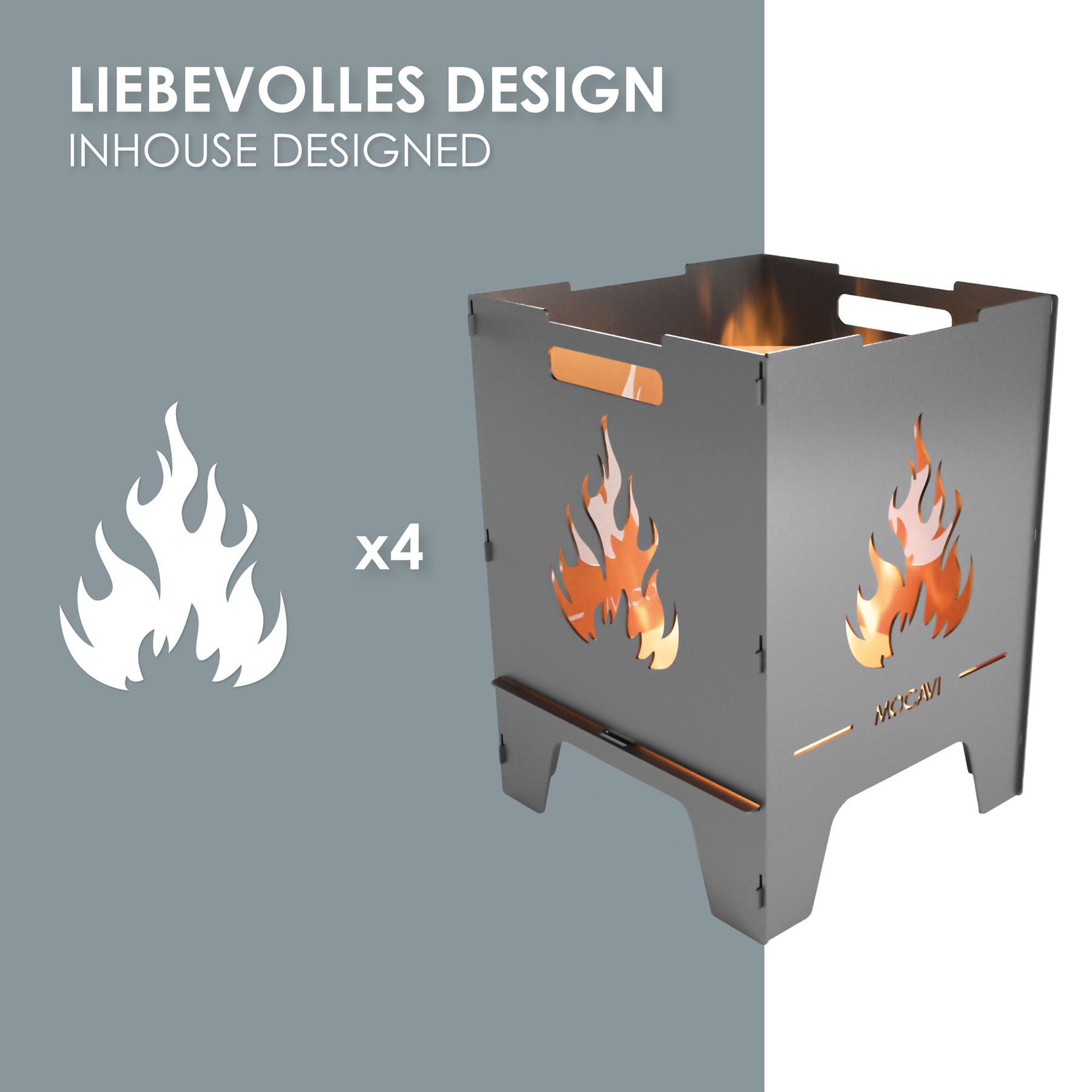 Feuerkorb Flamme 52 cm | 3 mm Stahl