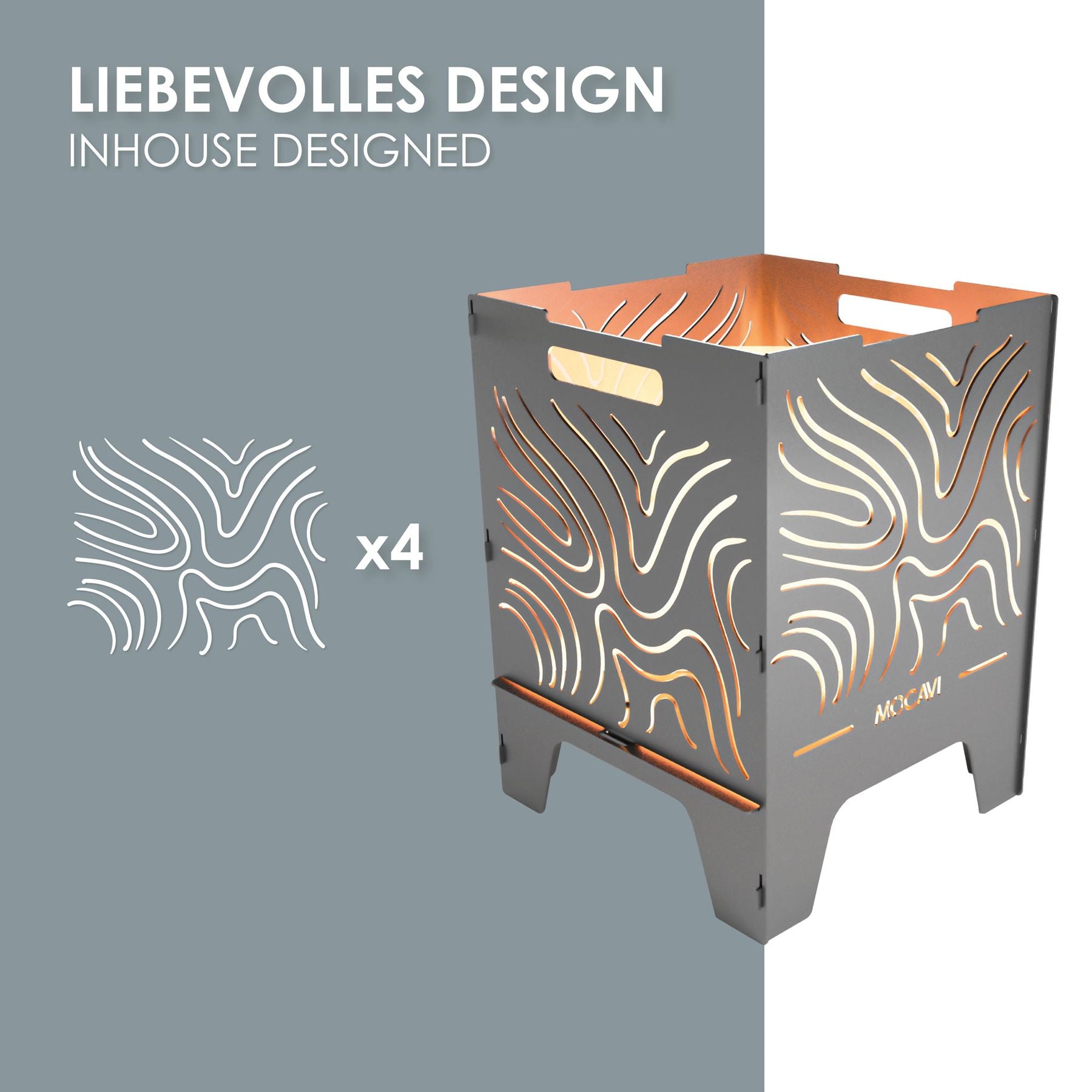 Feuerkorb Lines 52 cm Edelrost zerlegbar