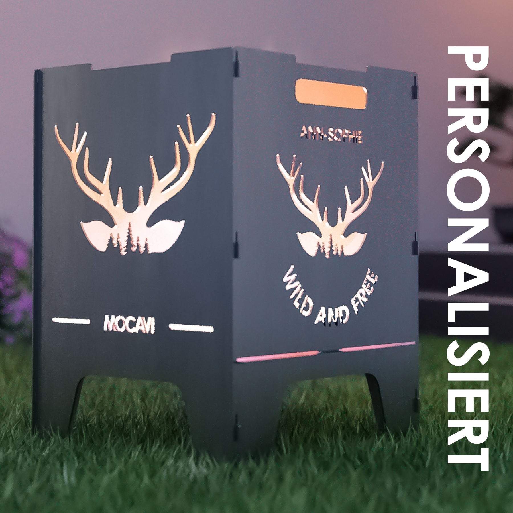 Feuerkorb Wild 52 cm | 3 mm Stahl personalisiert