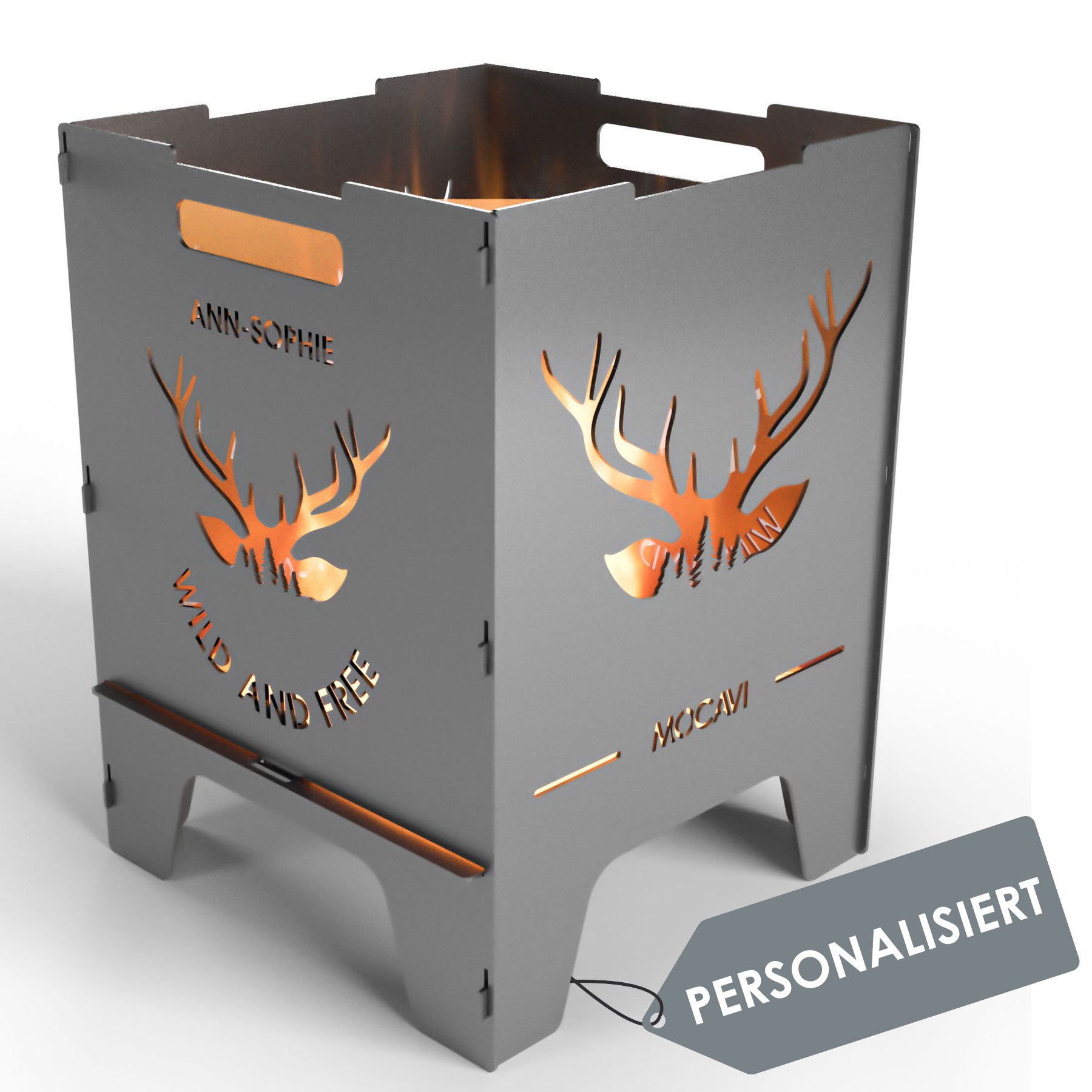 Feuerkorb Wild 52 cm | 3 mm Stahl personalisiert