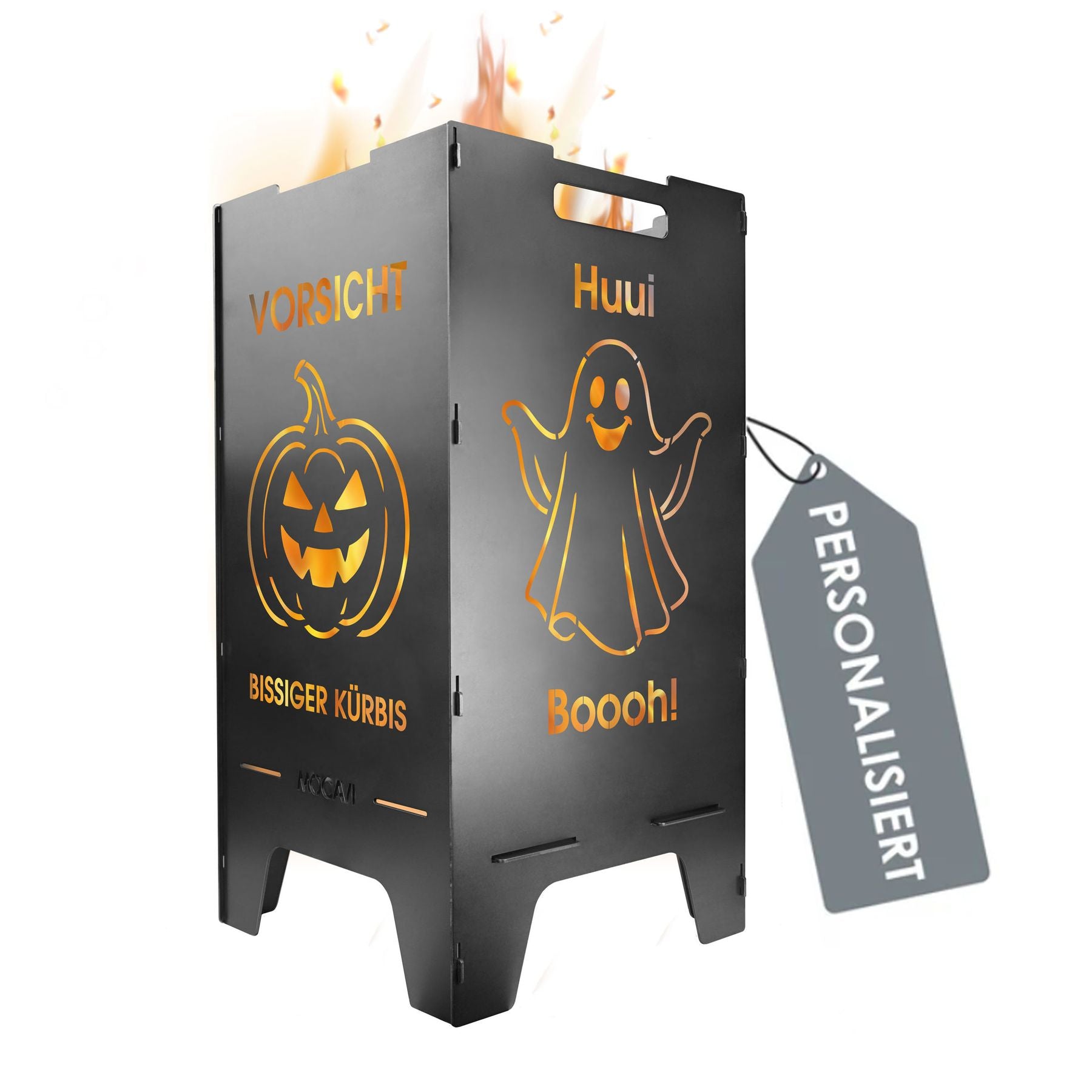 Feuertonne Halloween 73 cm | 3 mm Stahl personalisiert