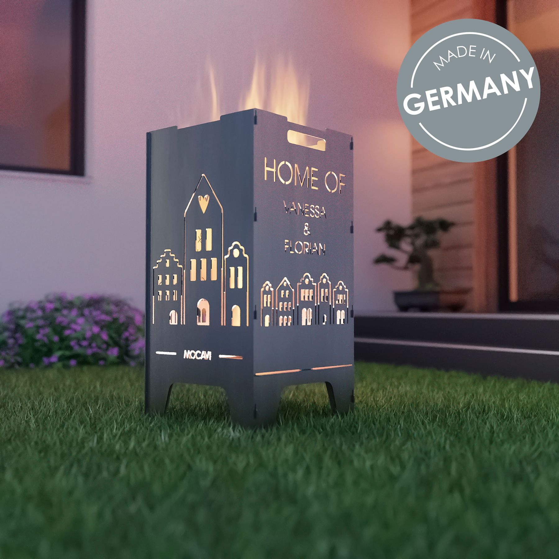 Feuertonne Home 73 cm | 3 mm Stahl personalisiert