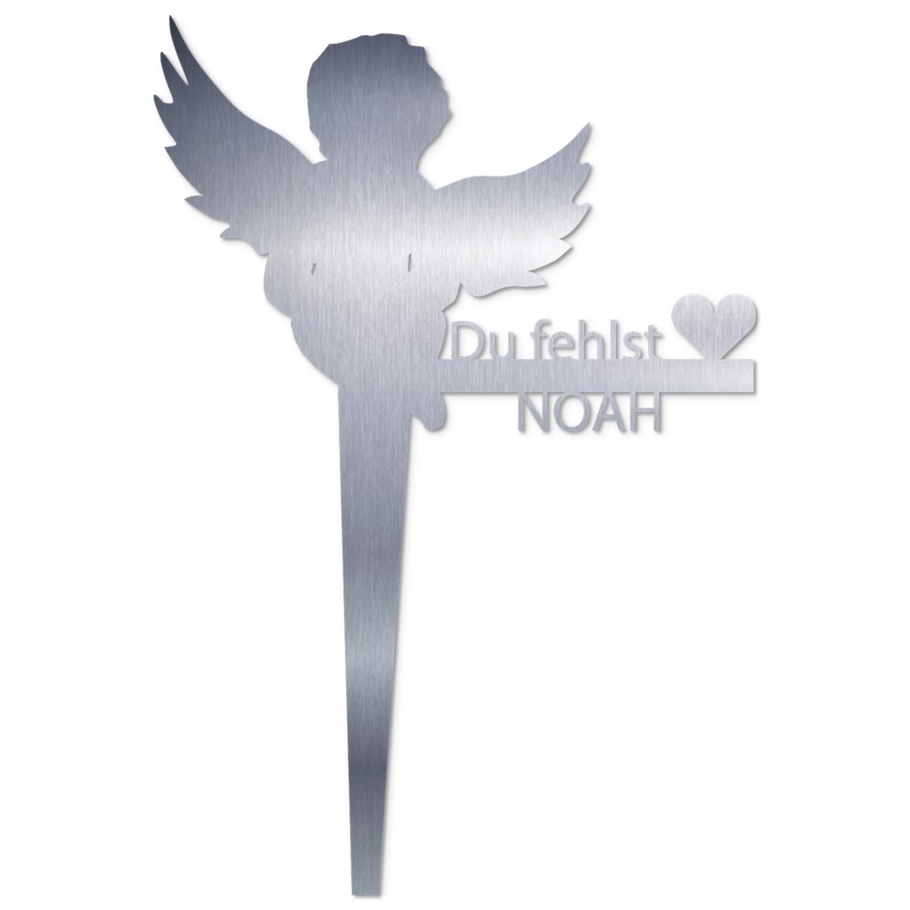Grabstecker Engel Noah personalisiert Edelstahl
