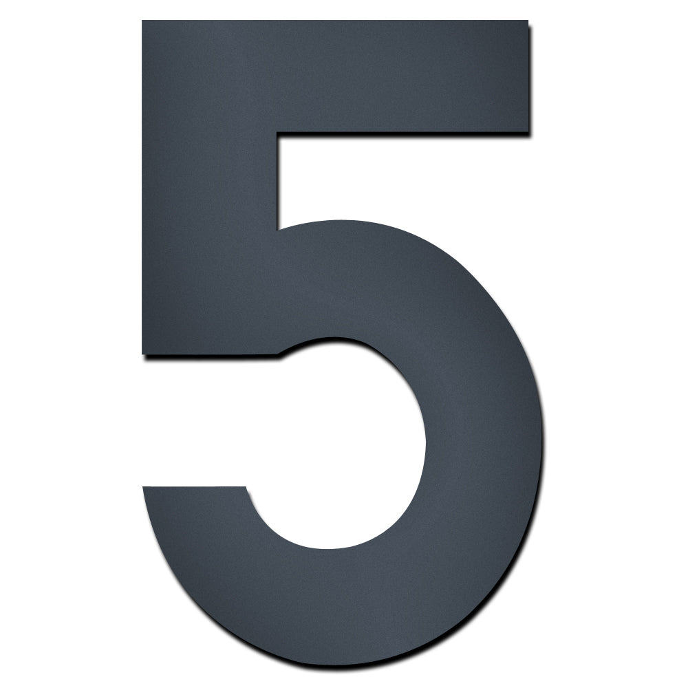 Hausnummer HS20 modern zum Einschlagen anthrazit RAL 7016 aus V4A-Edelstahl Höhe 15 cm