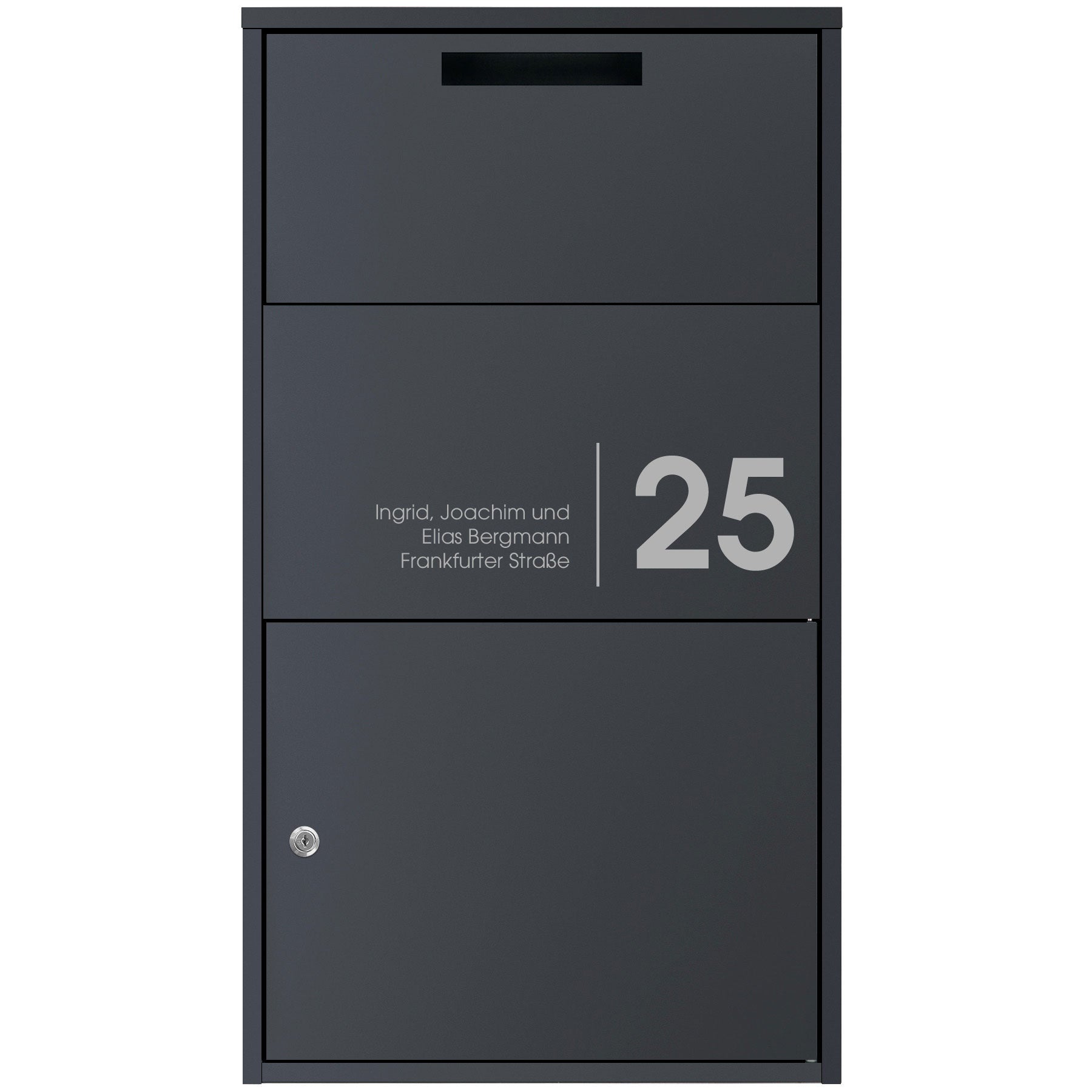 Paketkasten anthrazit personalisiert