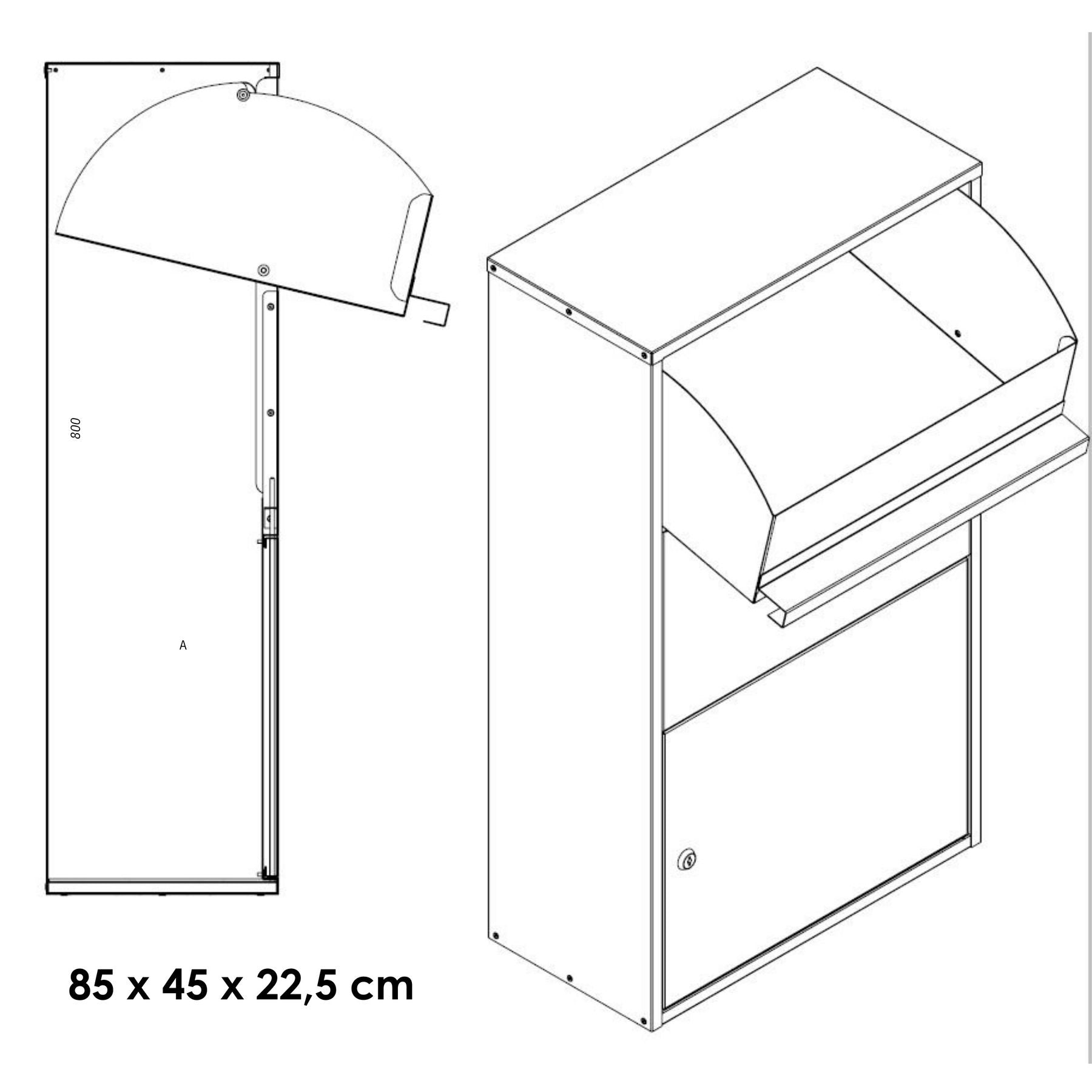 B-Ware MOCAVI Paketkasten PBox 56 anthrazit Sicherheitseinwurf